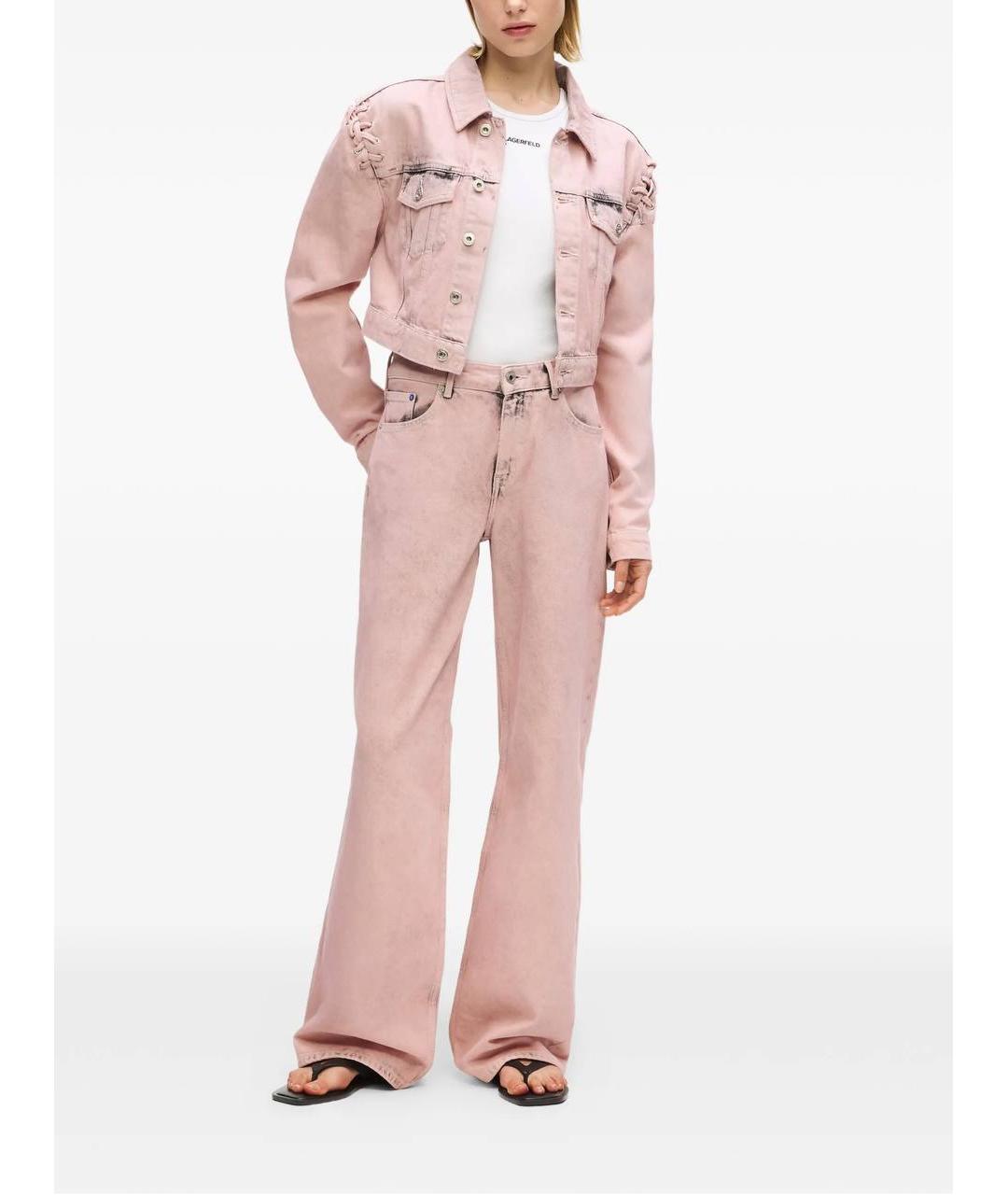 KARL LAGERFELD Розовые прямые джинсы, фото 7