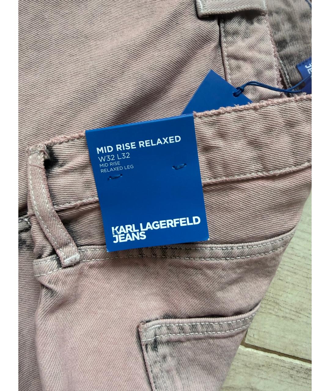 KARL LAGERFELD Розовые прямые джинсы, фото 6