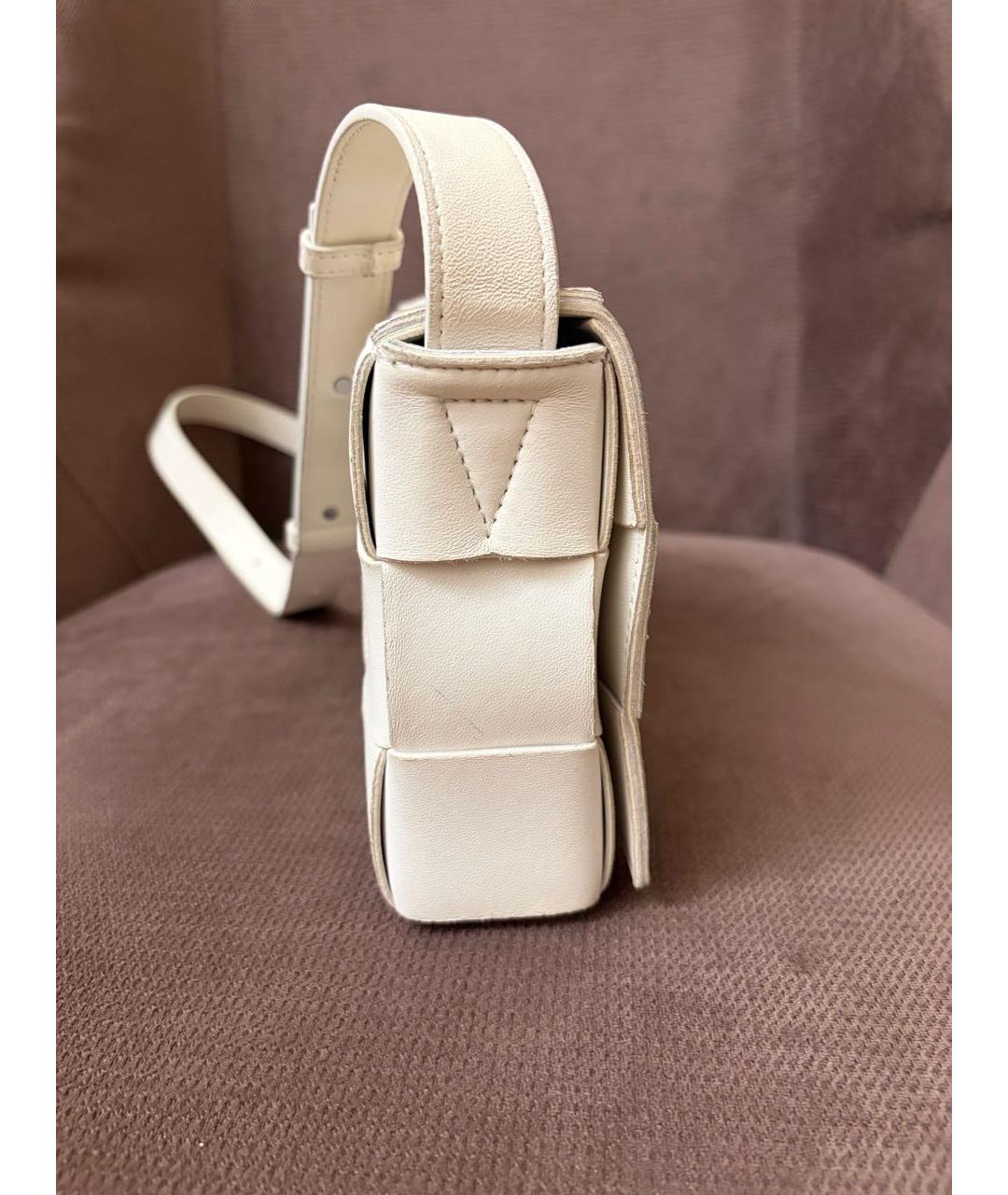 BOTTEGA VENETA Белая кожаная сумка через плечо, фото 8