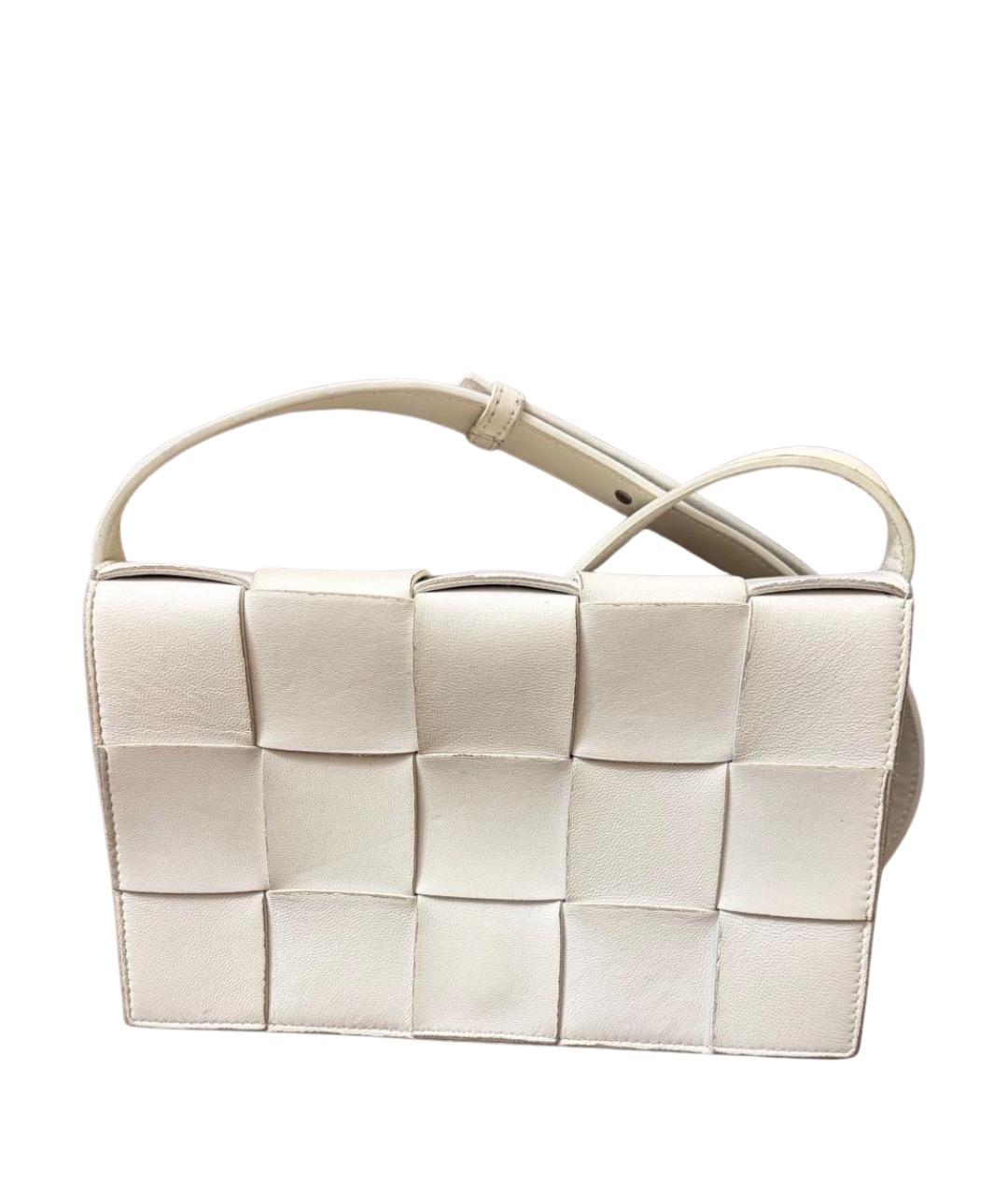 BOTTEGA VENETA Белая кожаная сумка через плечо, фото 1