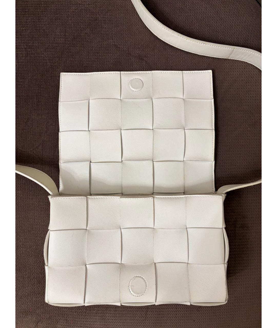 BOTTEGA VENETA Белая кожаная сумка через плечо, фото 2