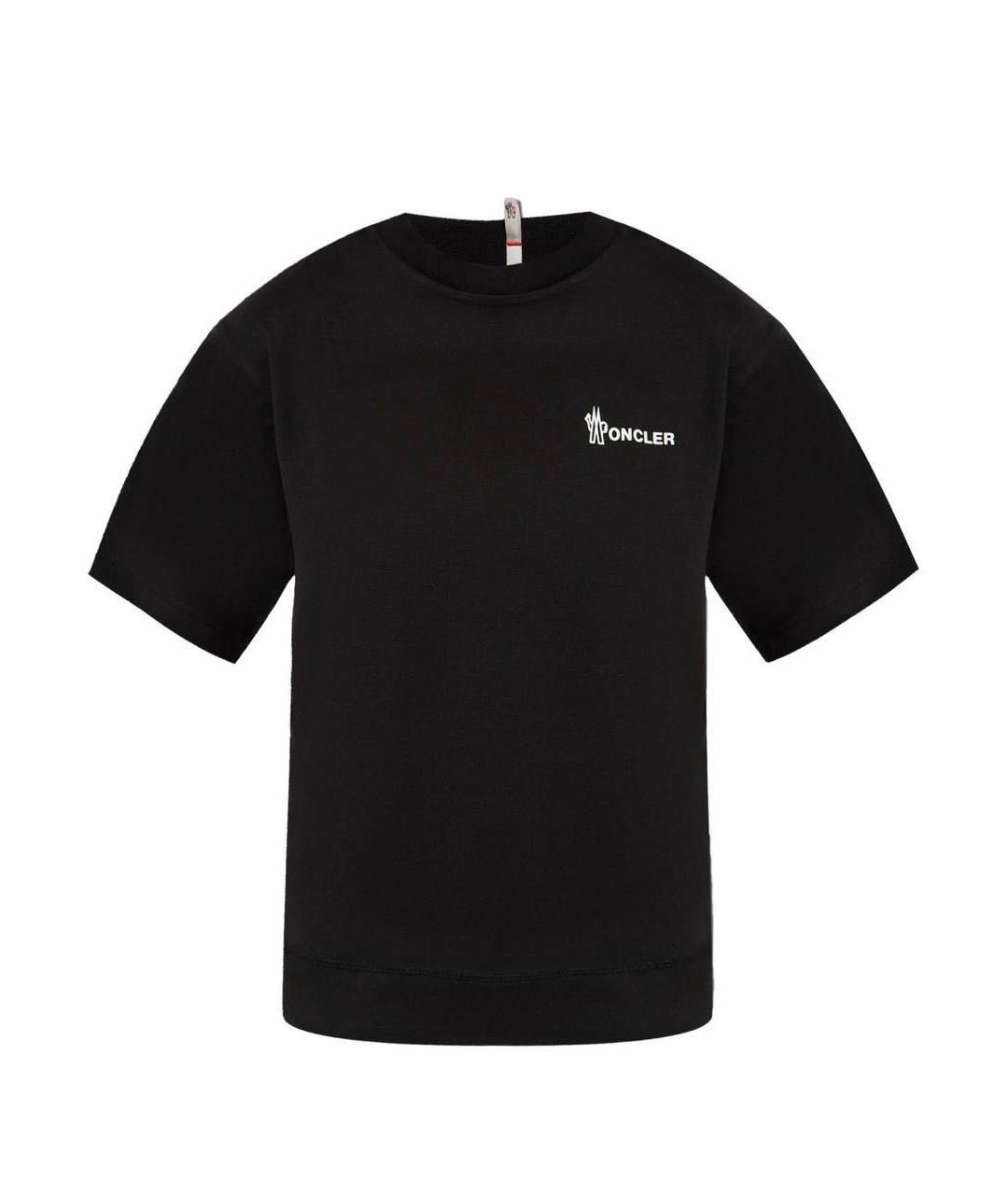 MONCLER Черная хлопковая футболка, фото 6