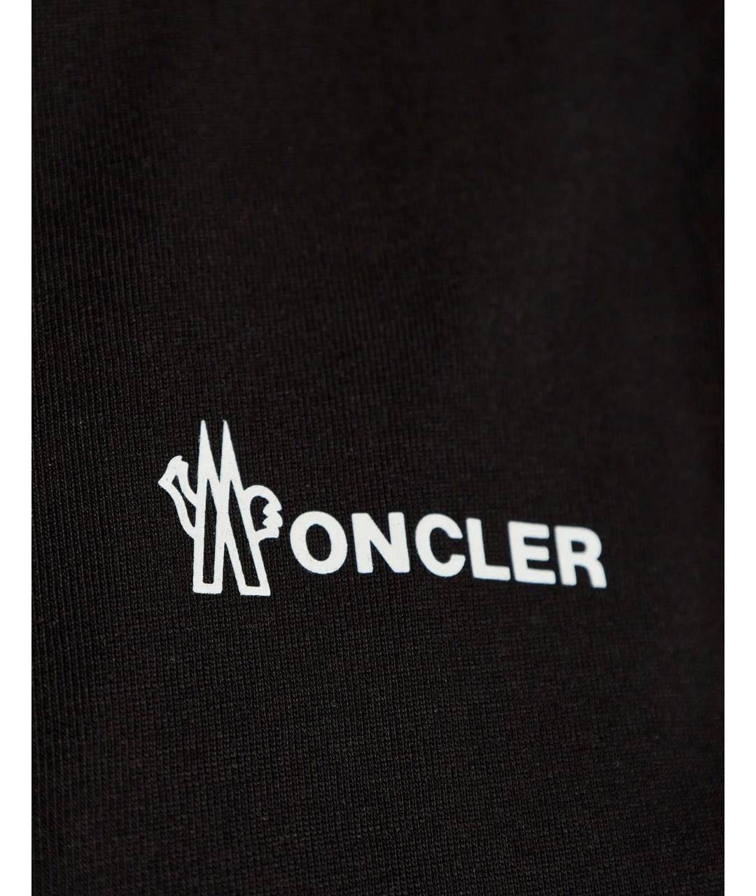 MONCLER Черная хлопковая футболка, фото 5