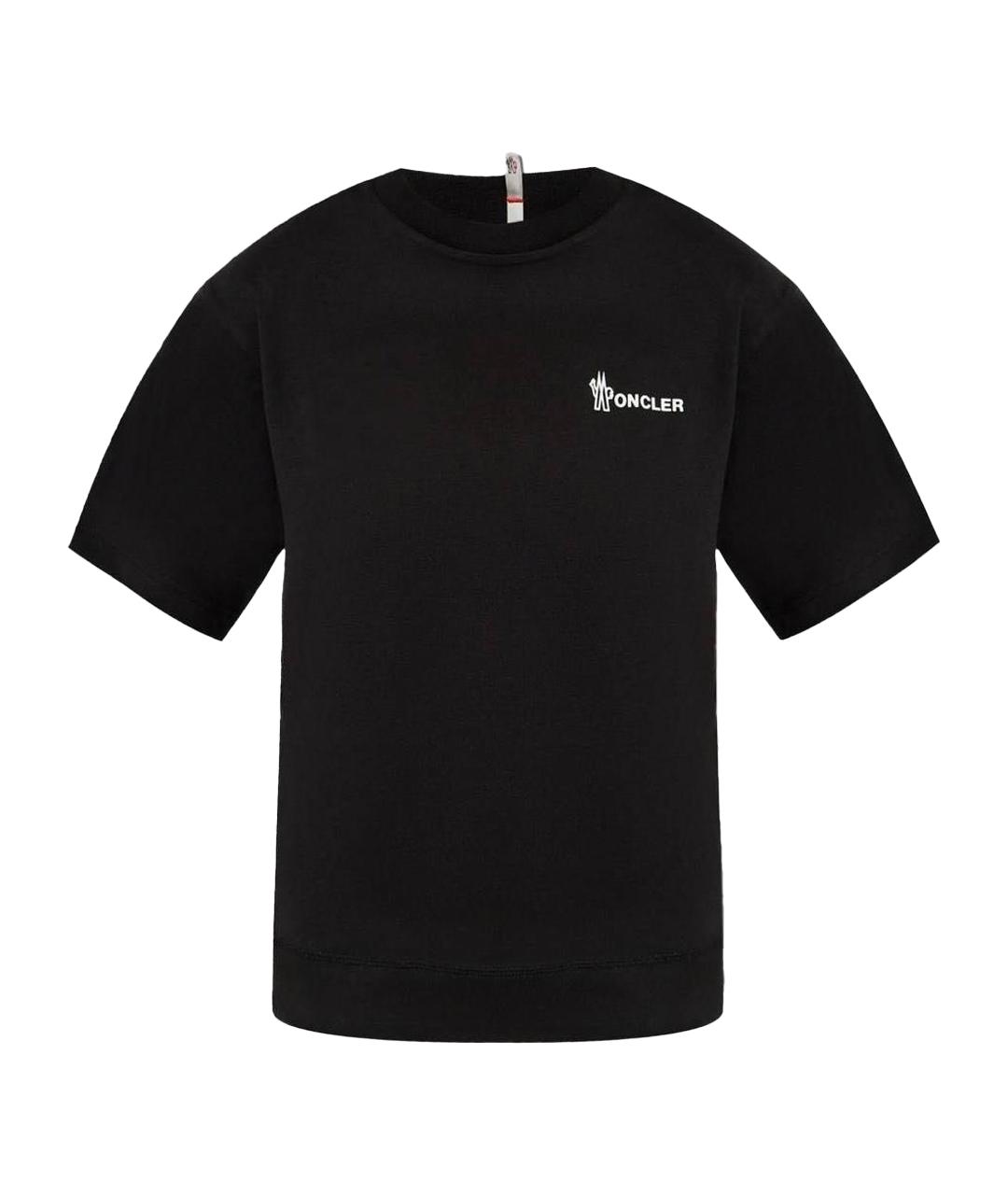MONCLER Черная хлопковая футболка, фото 1