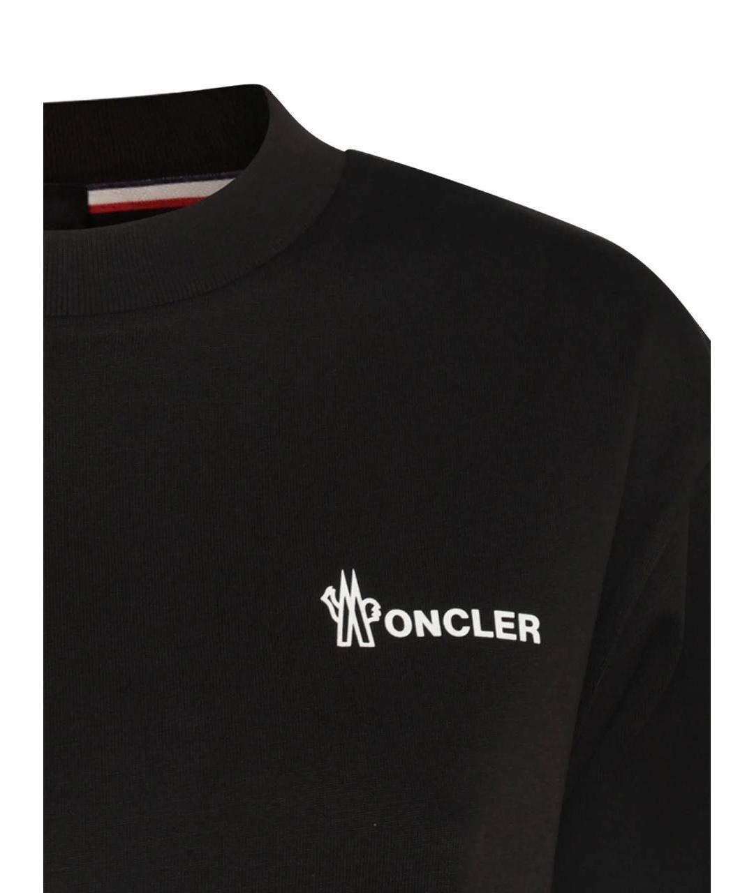 MONCLER Черная хлопковая футболка, фото 3