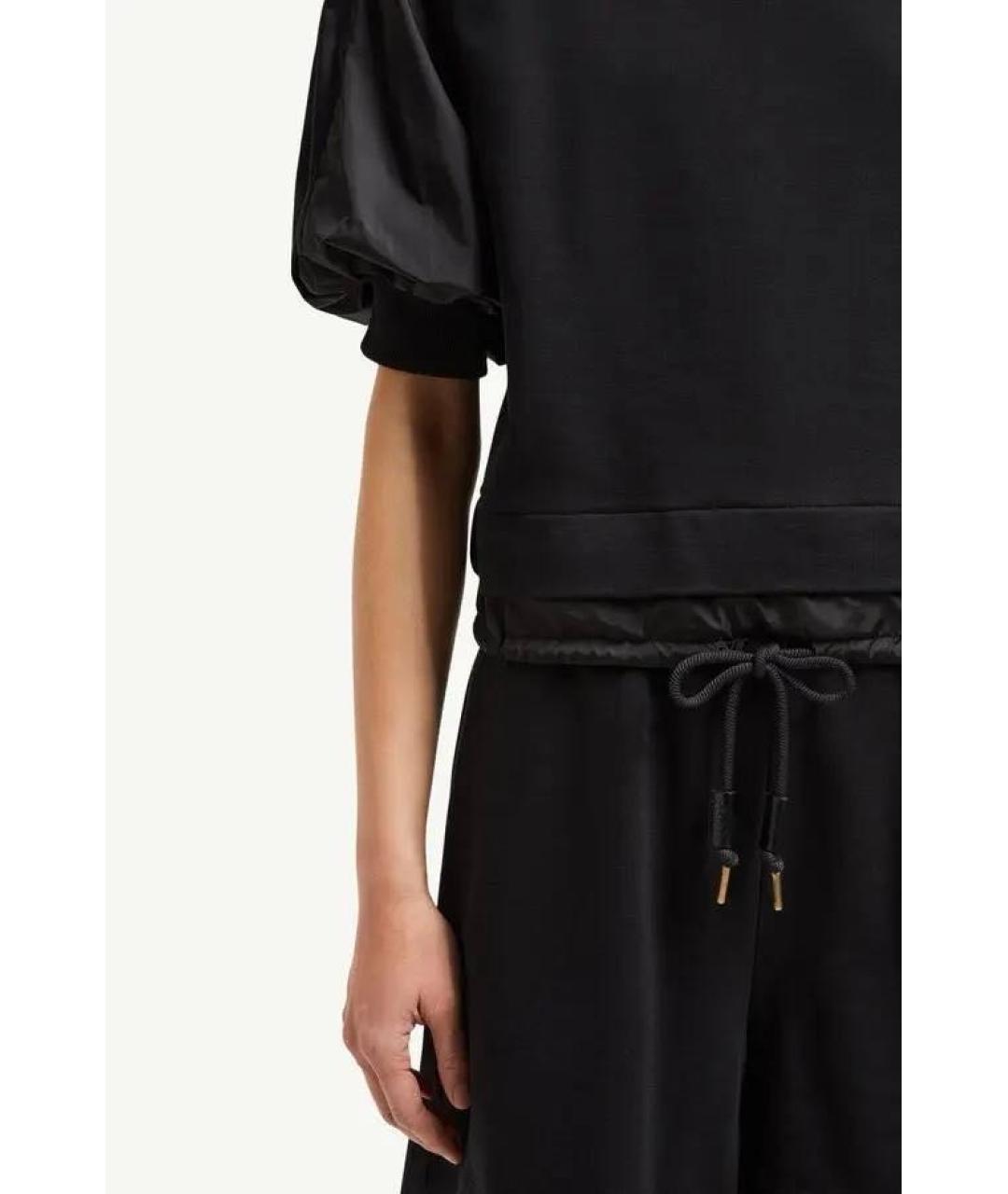 MONCLER Черная хлопковая футболка, фото 4