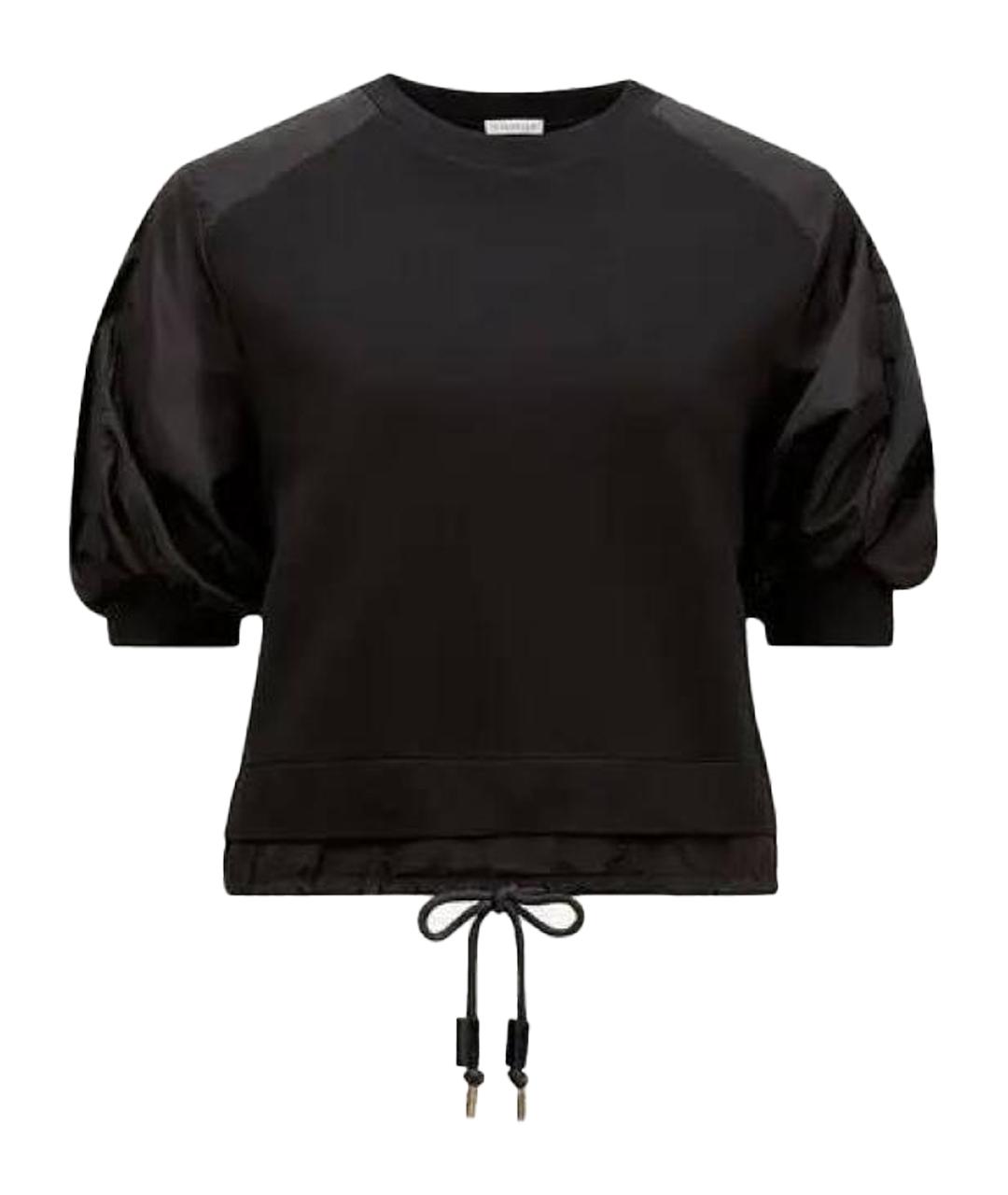 MONCLER Черная хлопковая футболка, фото 1