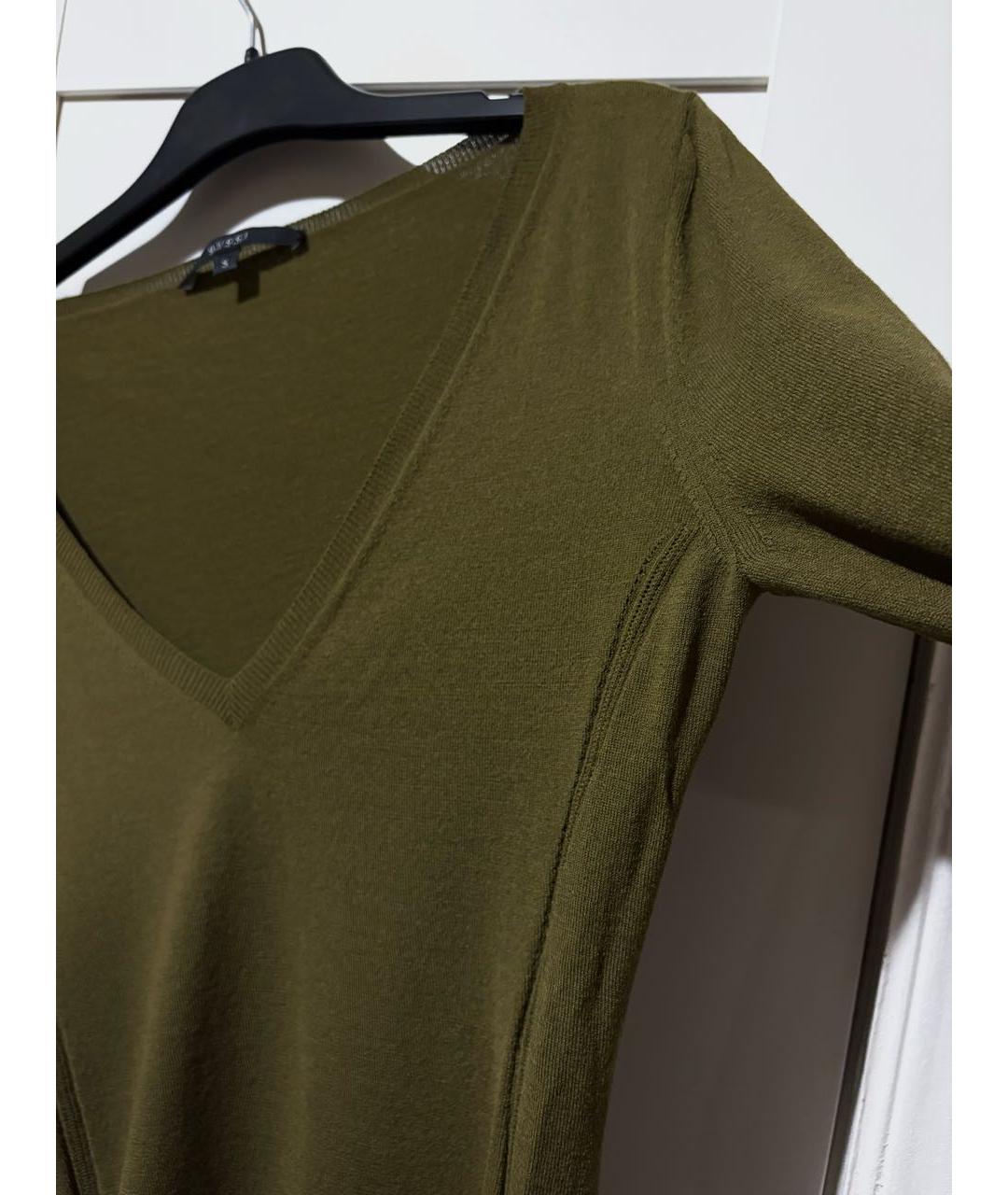 GUCCI Зеленый шерстяной джемпер / свитер, фото 3