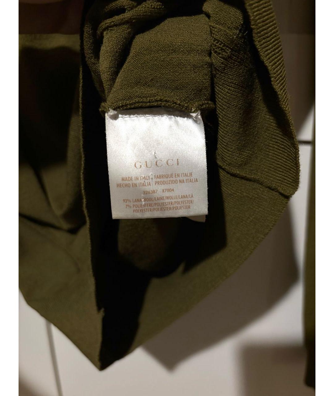 GUCCI Зеленый шерстяной джемпер / свитер, фото 5