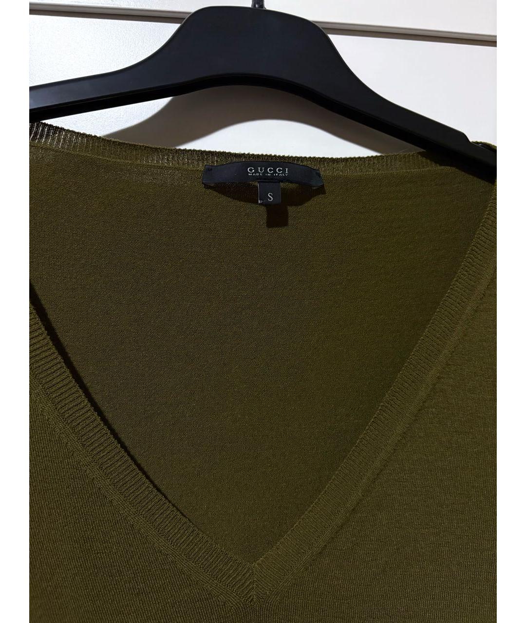 GUCCI Зеленый шерстяной джемпер / свитер, фото 2