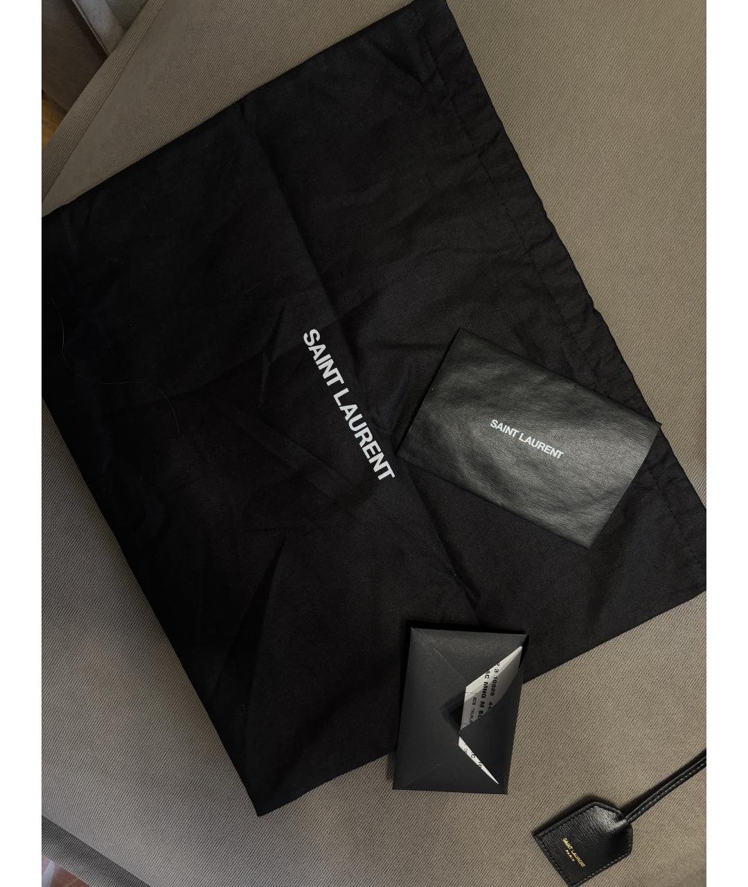 SAINT LAURENT Черная кожаная сумка на плечо, фото 8