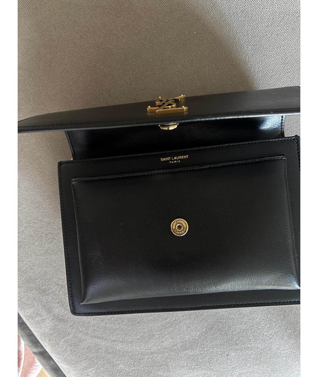 SAINT LAURENT Черная кожаная сумка на плечо, фото 6