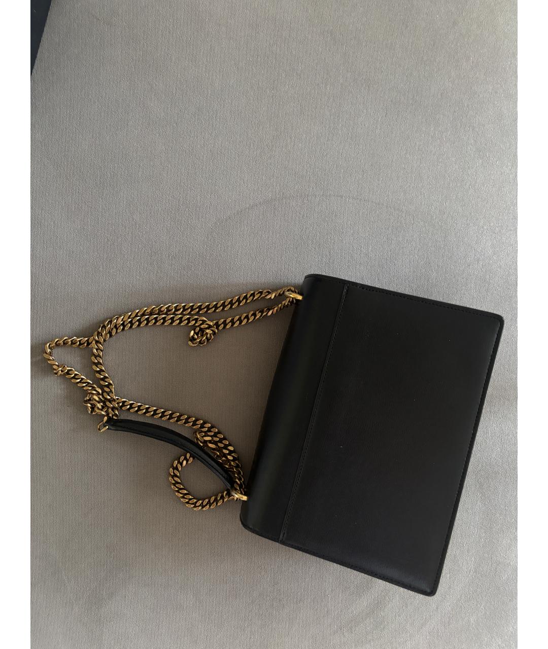 SAINT LAURENT Черная кожаная сумка на плечо, фото 3