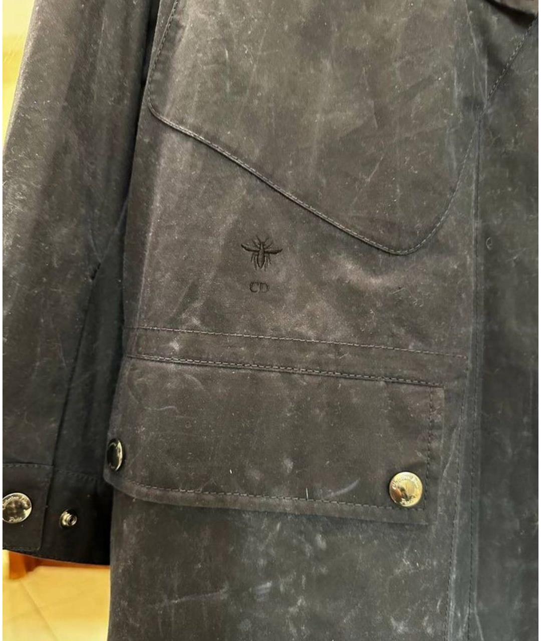 CHRISTIAN DIOR Темно-синий хлопковый тренч/плащ, фото 7