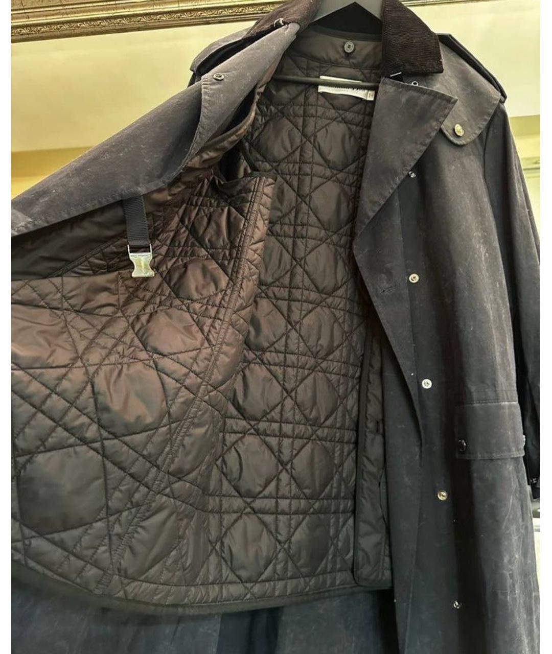 CHRISTIAN DIOR Темно-синий хлопковый тренч/плащ, фото 2