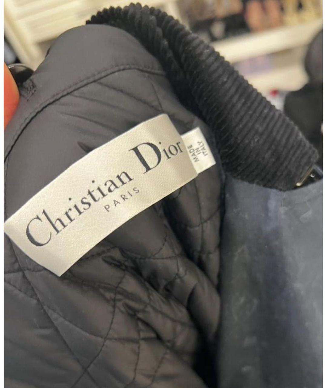 CHRISTIAN DIOR Темно-синий хлопковый тренч/плащ, фото 4