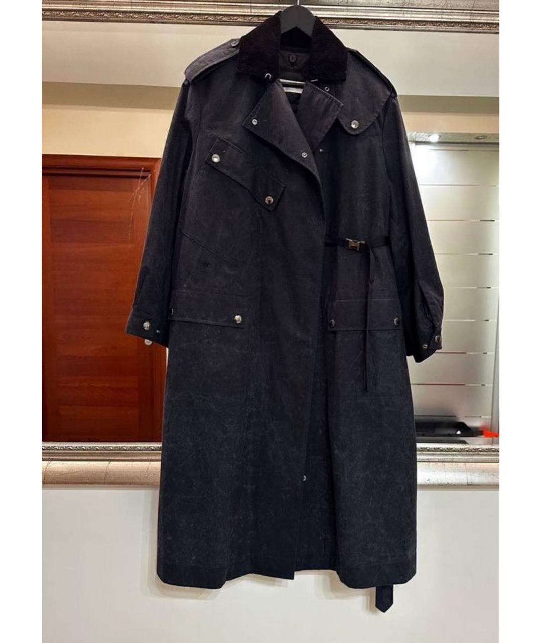 CHRISTIAN DIOR Темно-синий хлопковый тренч/плащ, фото 3