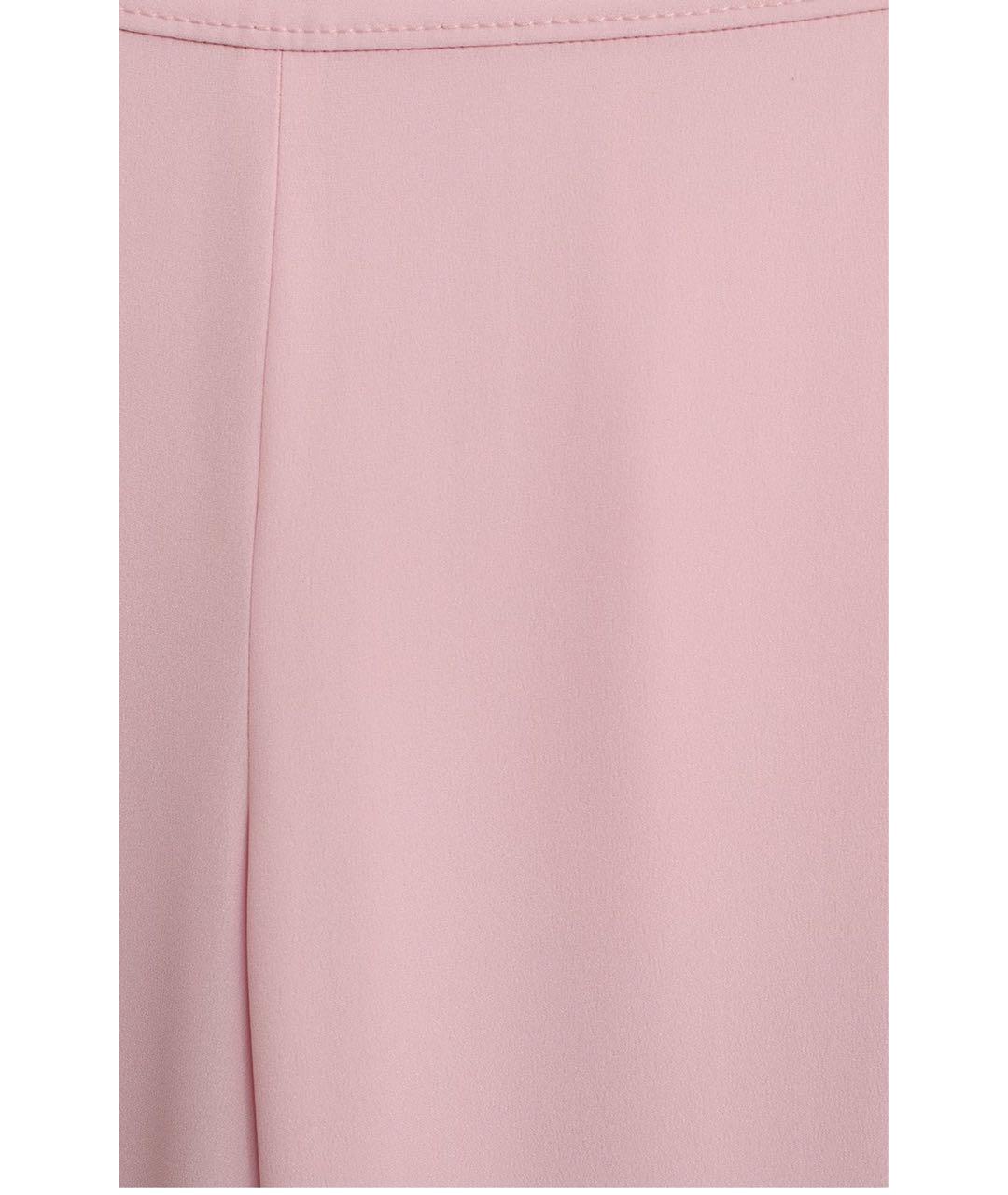 VALENTINO Розовые шелковые прямые брюки, фото 5