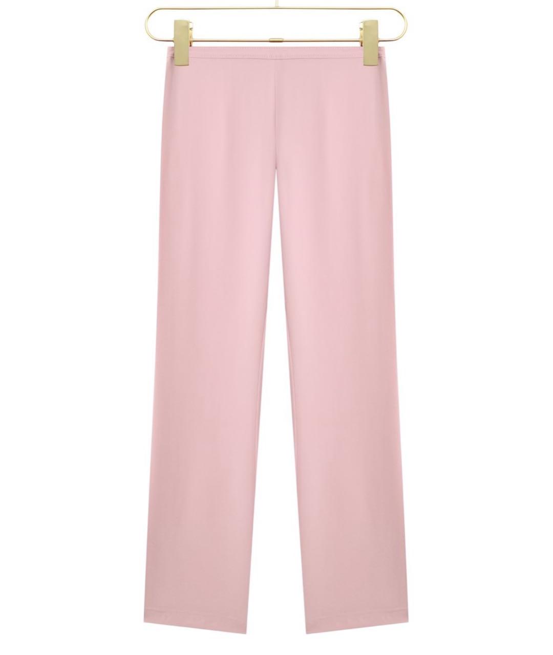 VALENTINO Розовые шелковые прямые брюки, фото 6