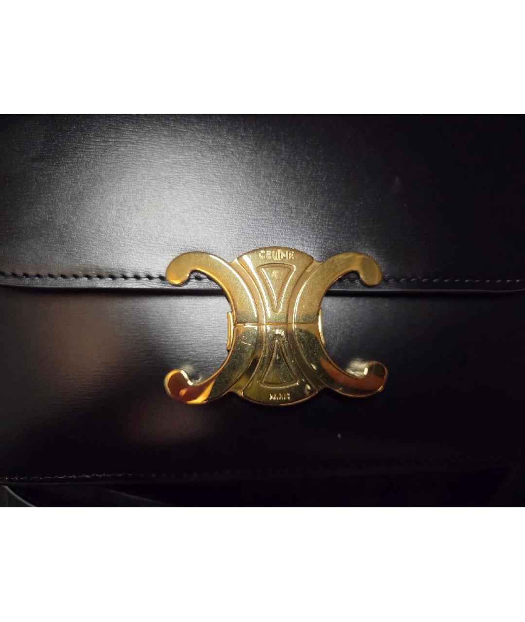 CELINE Черная кожаная сумка через плечо, фото 8