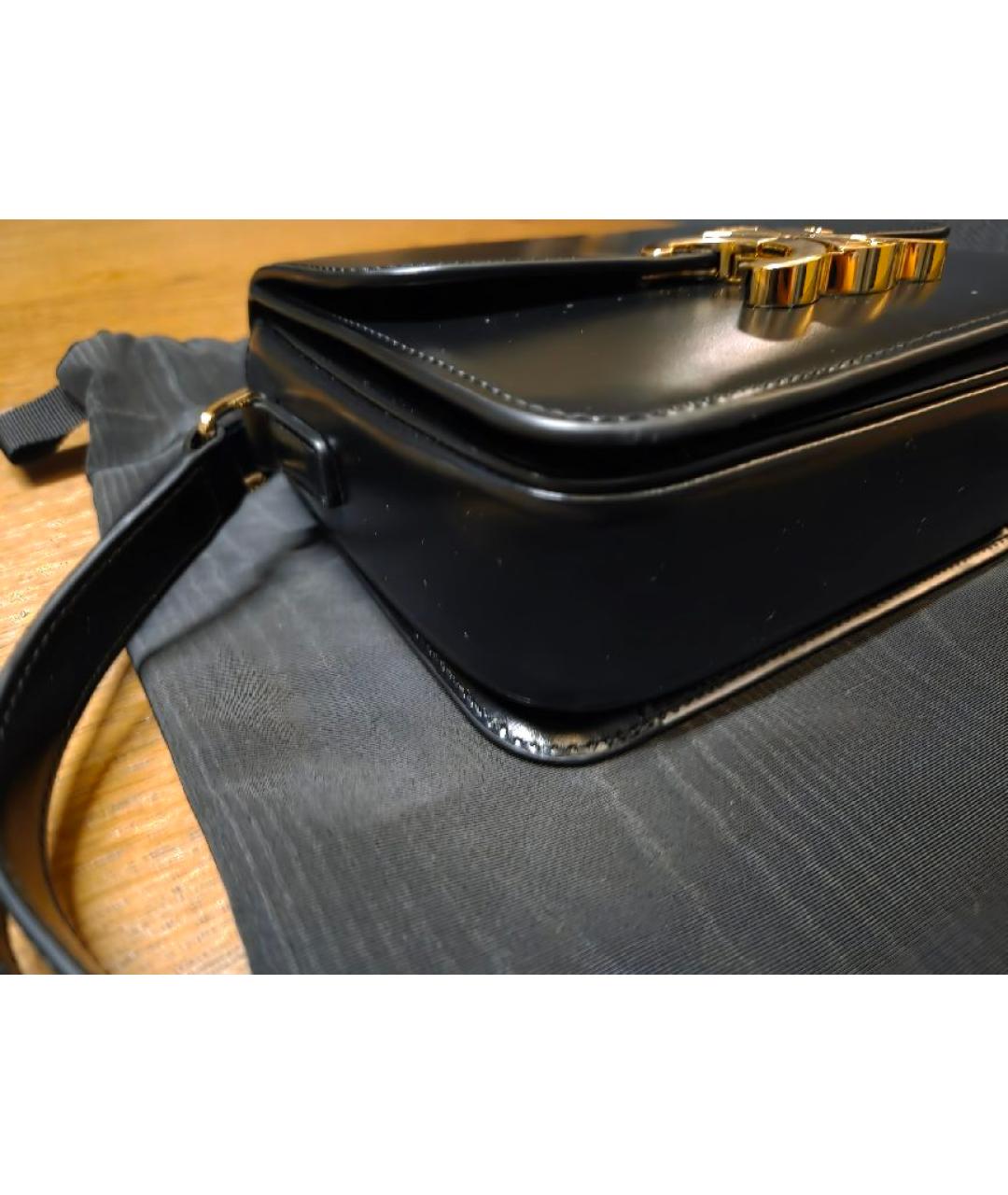 CELINE Черная кожаная сумка через плечо, фото 2