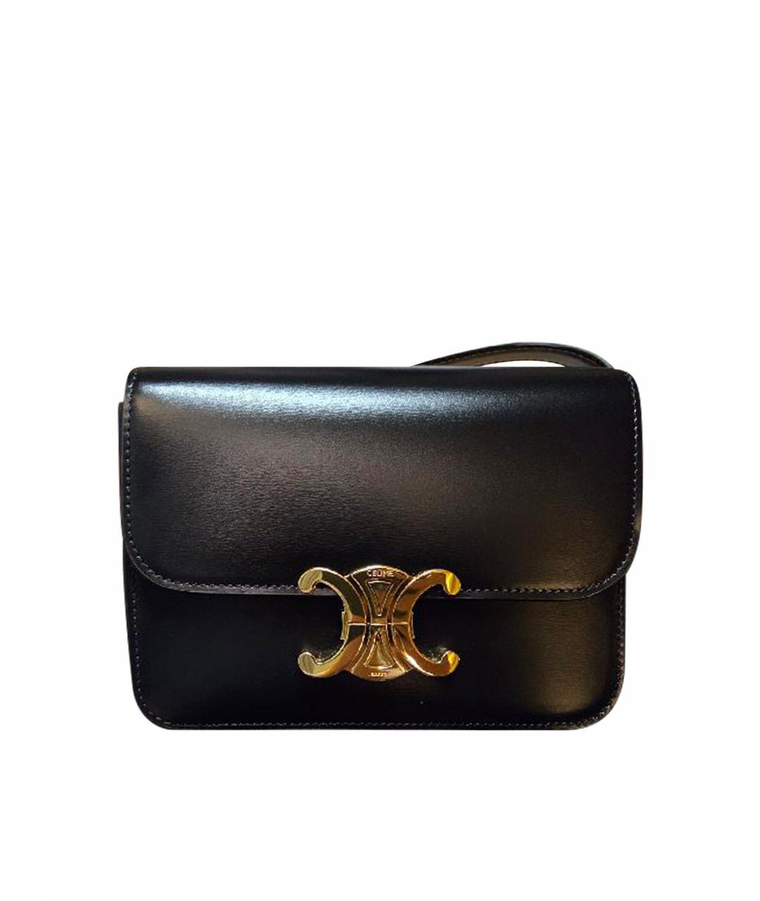 CELINE Черная кожаная сумка через плечо, фото 1