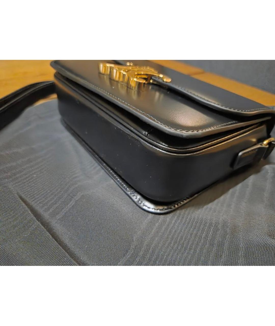 CELINE Черная кожаная сумка через плечо, фото 6