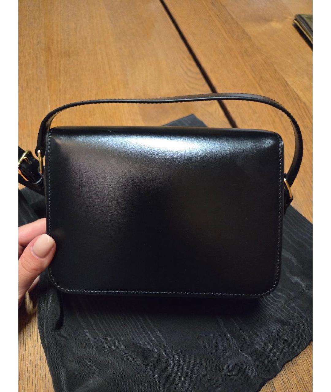 CELINE Черная кожаная сумка через плечо, фото 3