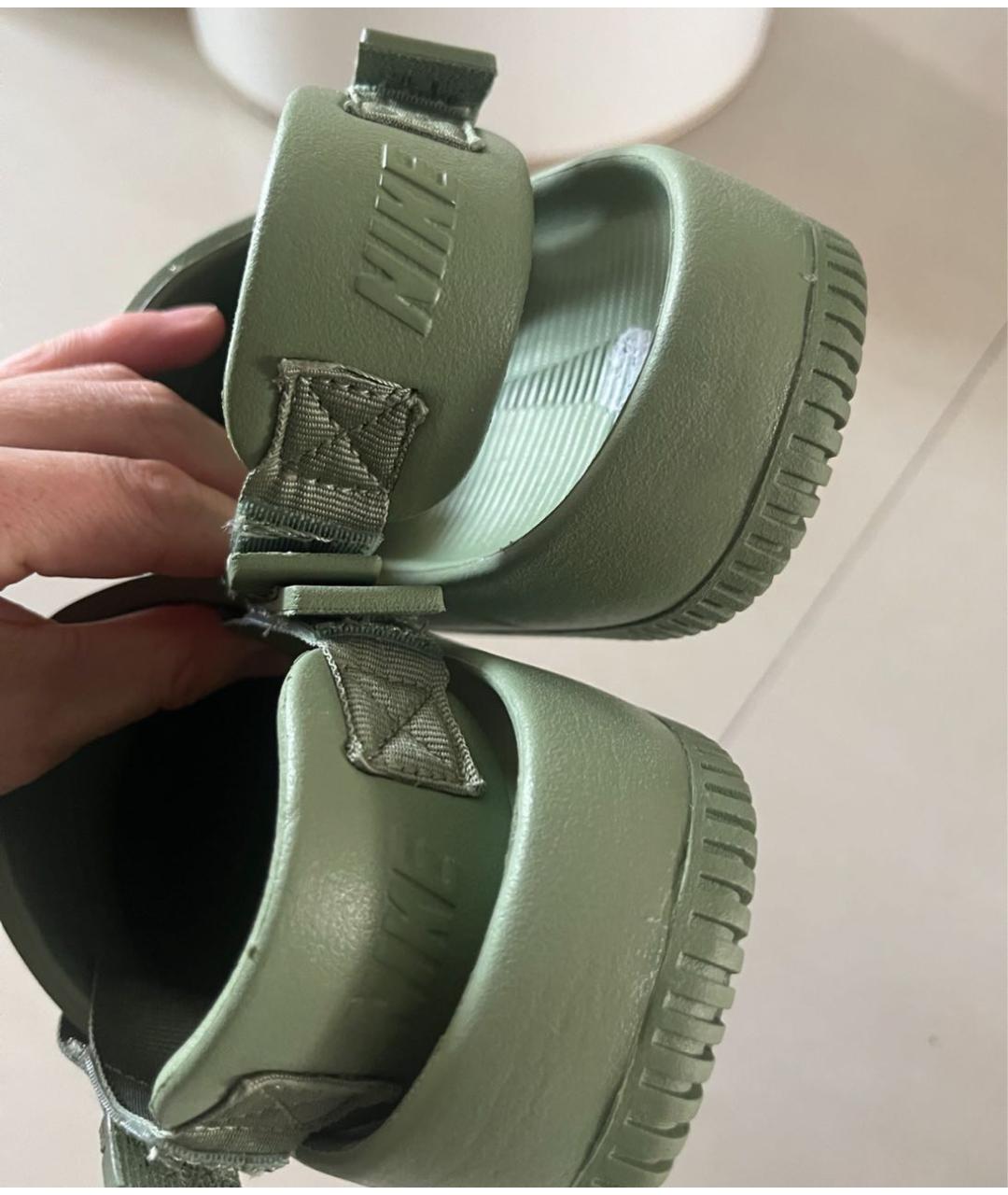 NIKE Зеленые шлепанцы, фото 8