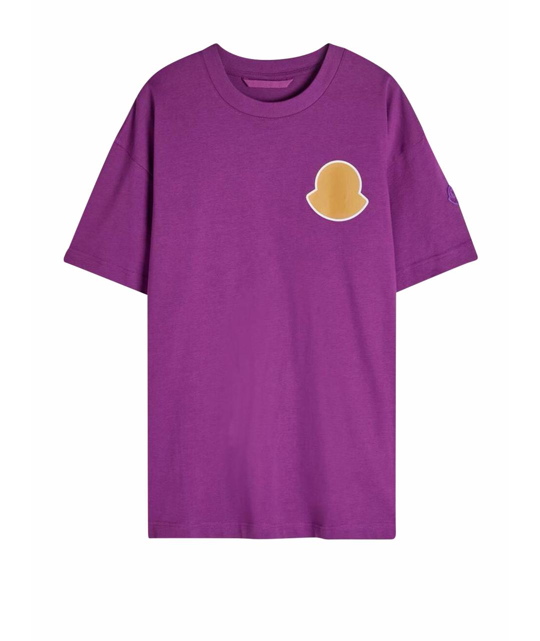 MONCLER Фиолетовая хлопковая футболка, фото 1