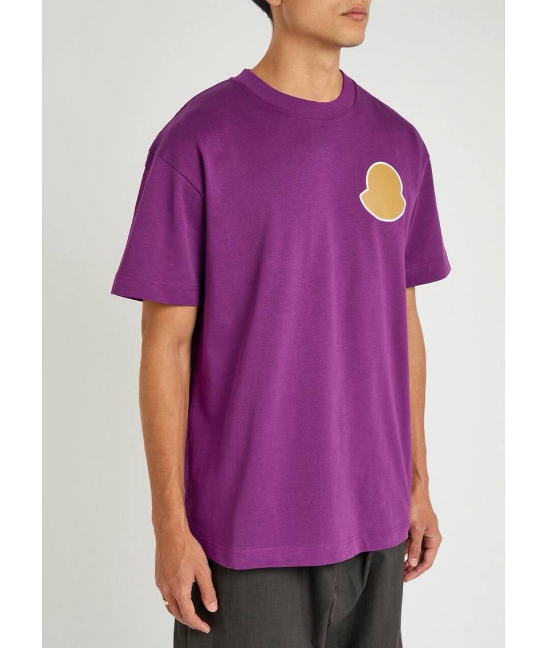 MONCLER Фиолетовая хлопковая футболка, фото 2