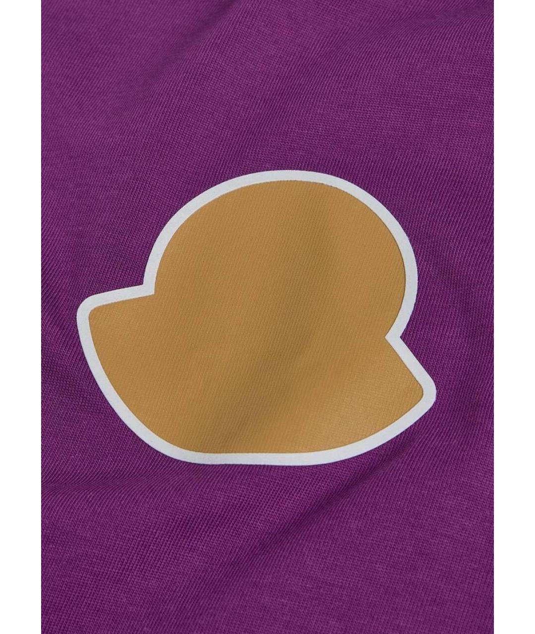 MONCLER Фиолетовая хлопковая футболка, фото 4