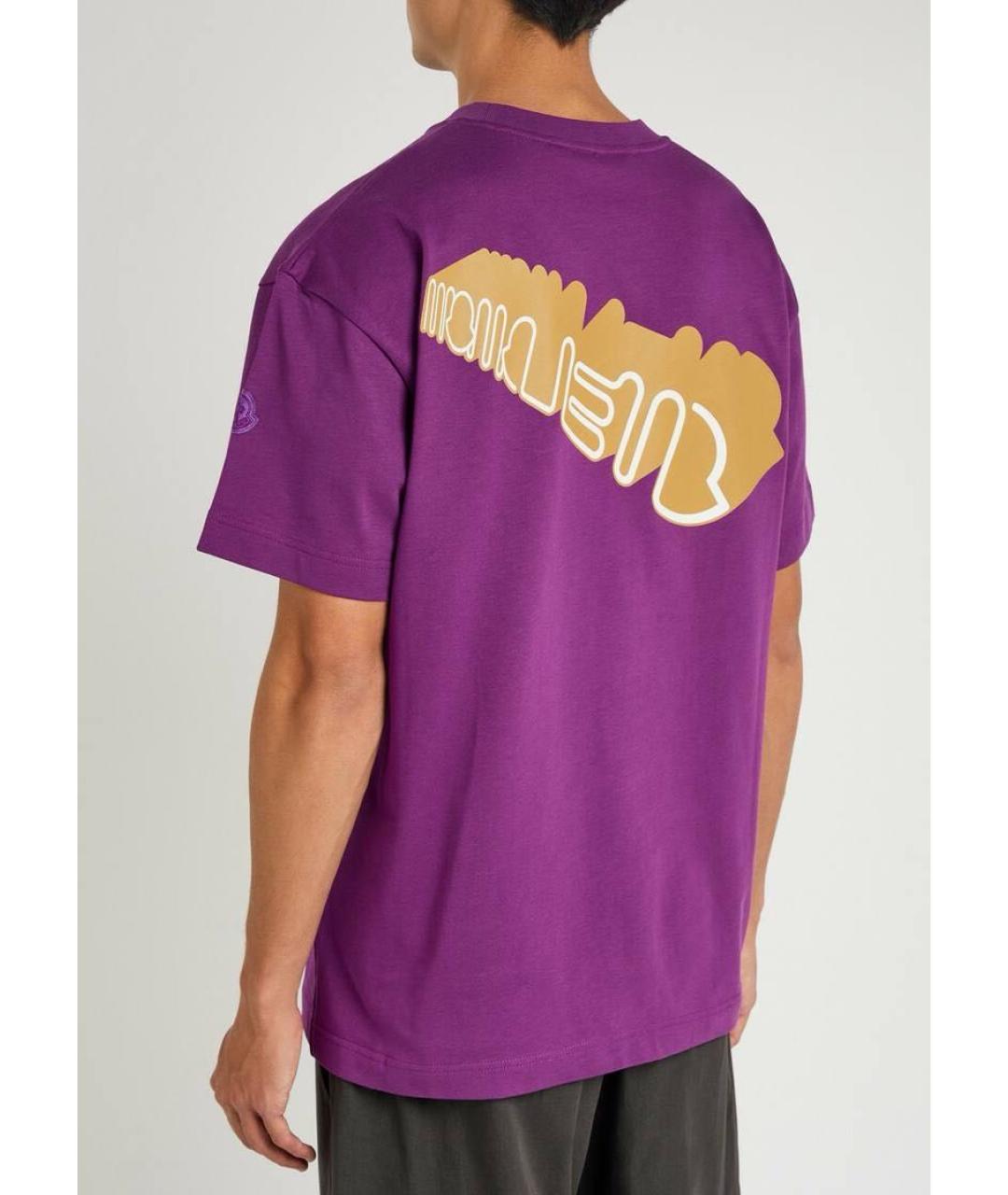 MONCLER Фиолетовая хлопковая футболка, фото 3