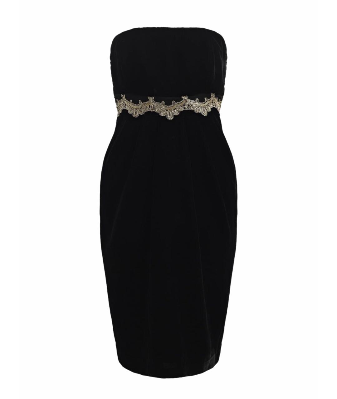 RALPH LAUREN Черное бархатное коктейльное платье, фото 1