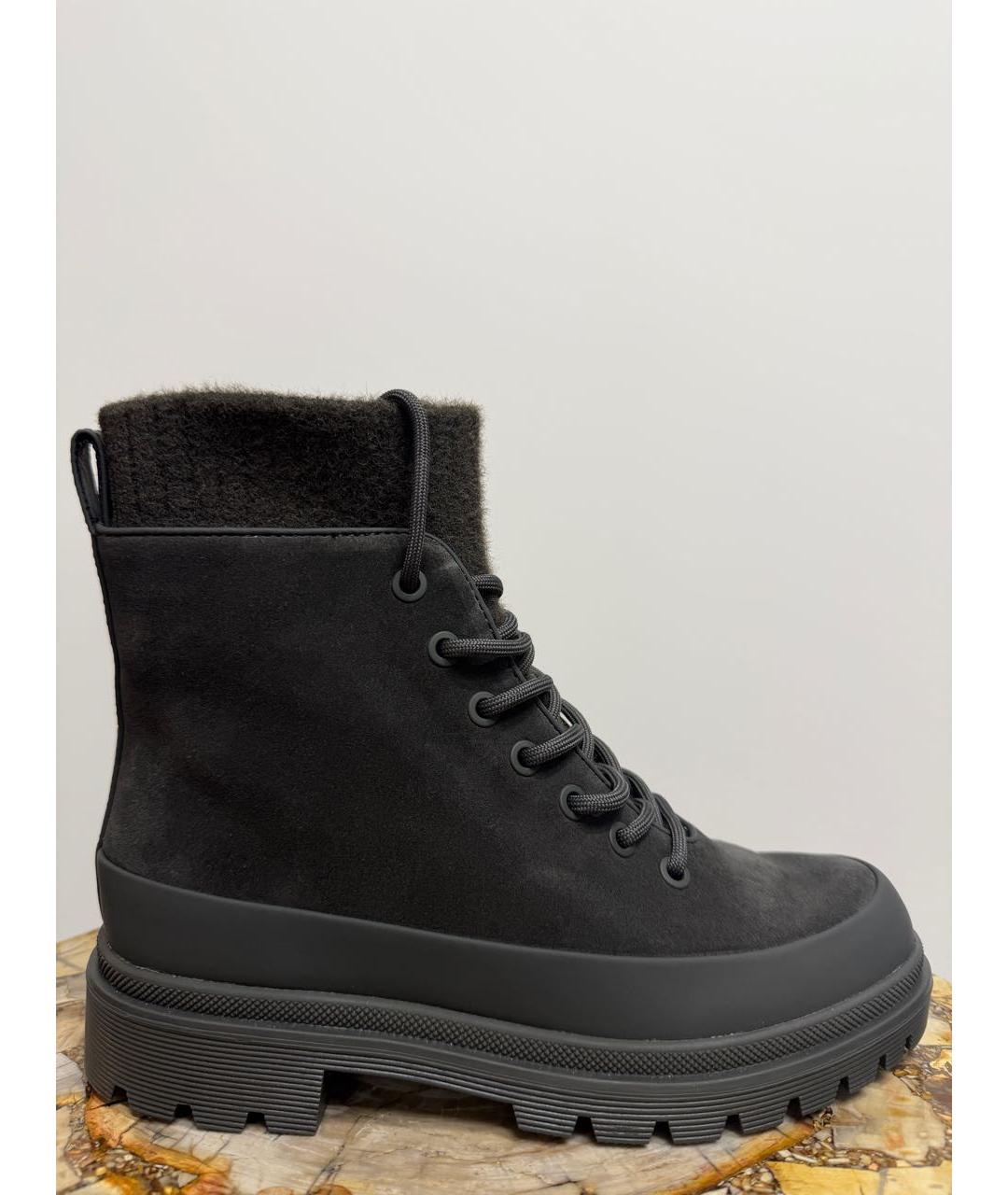 12 STOREEZ Антрацитовые кожаные ботинки, фото 6