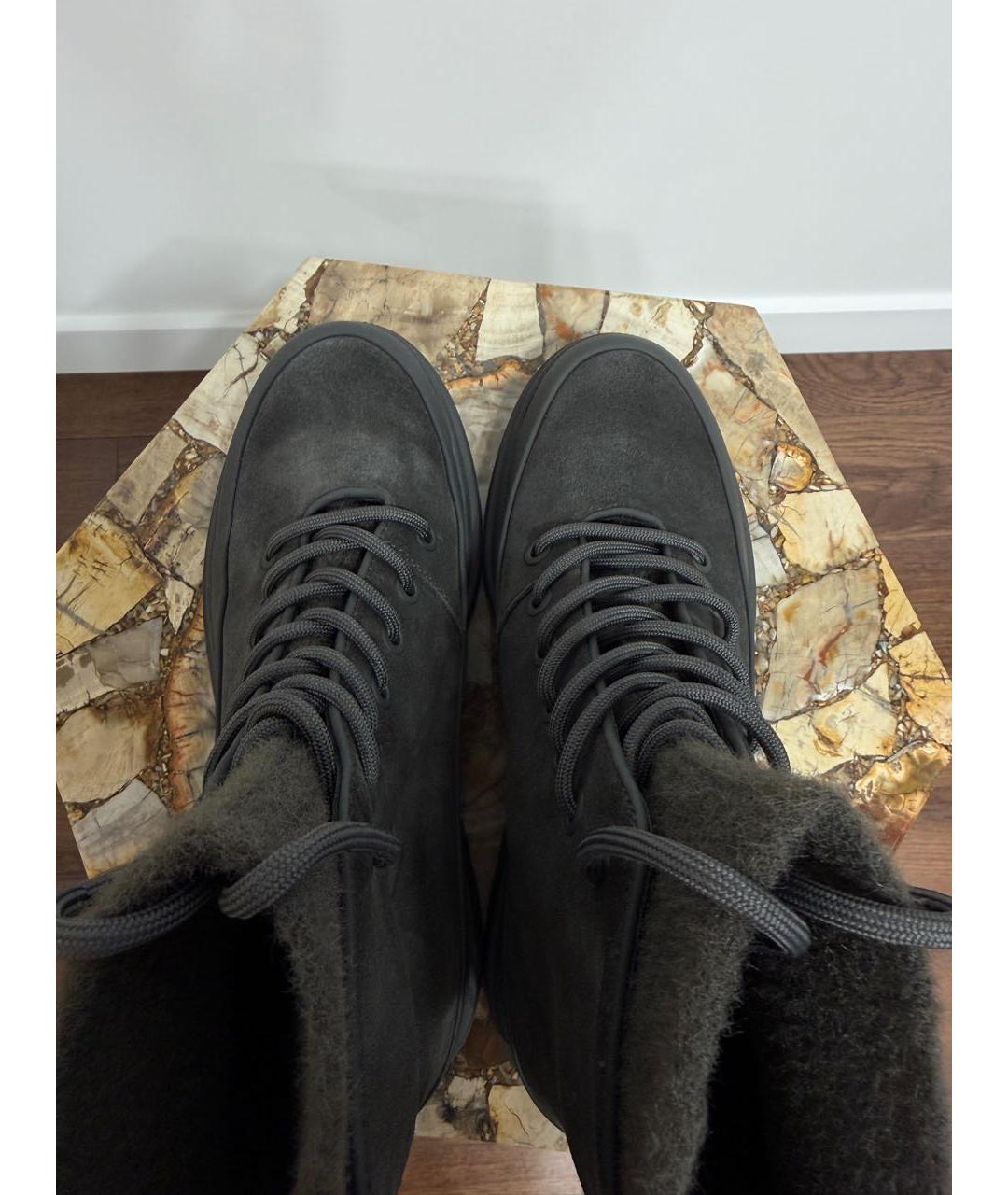 12 STOREEZ Антрацитовые кожаные ботинки, фото 3