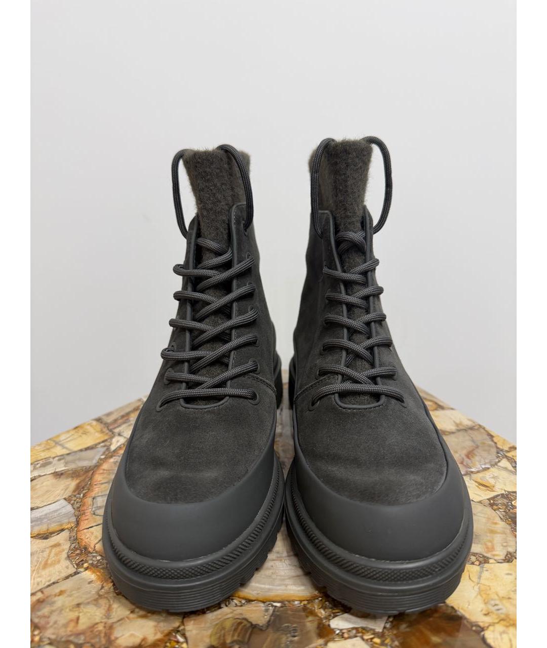 12 STOREEZ Антрацитовые кожаные ботинки, фото 2
