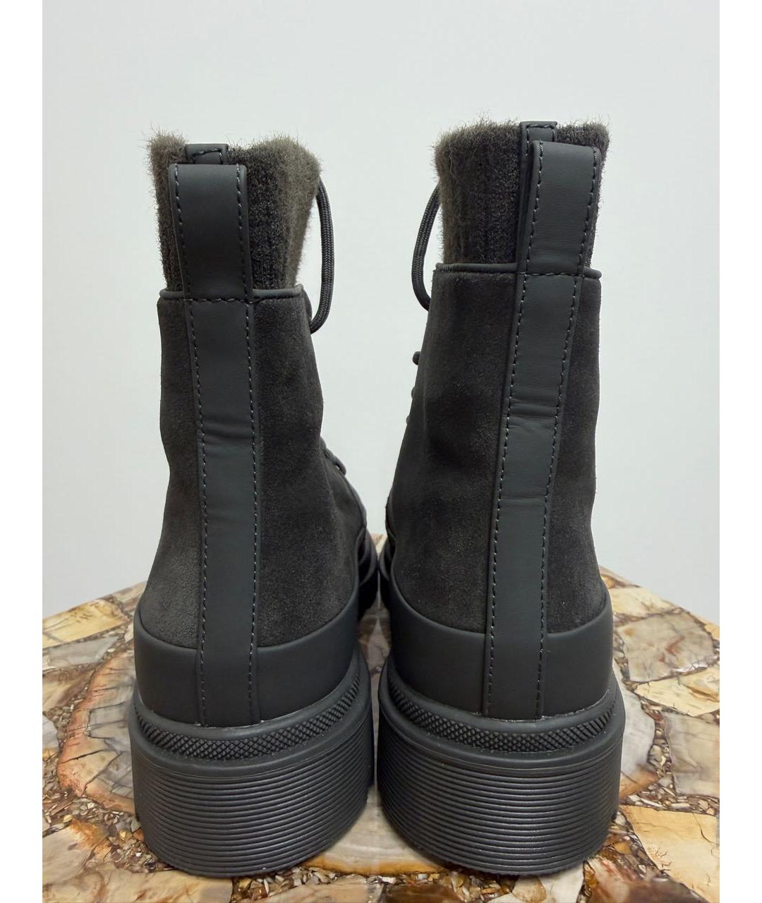 12 STOREEZ Антрацитовые кожаные ботинки, фото 4