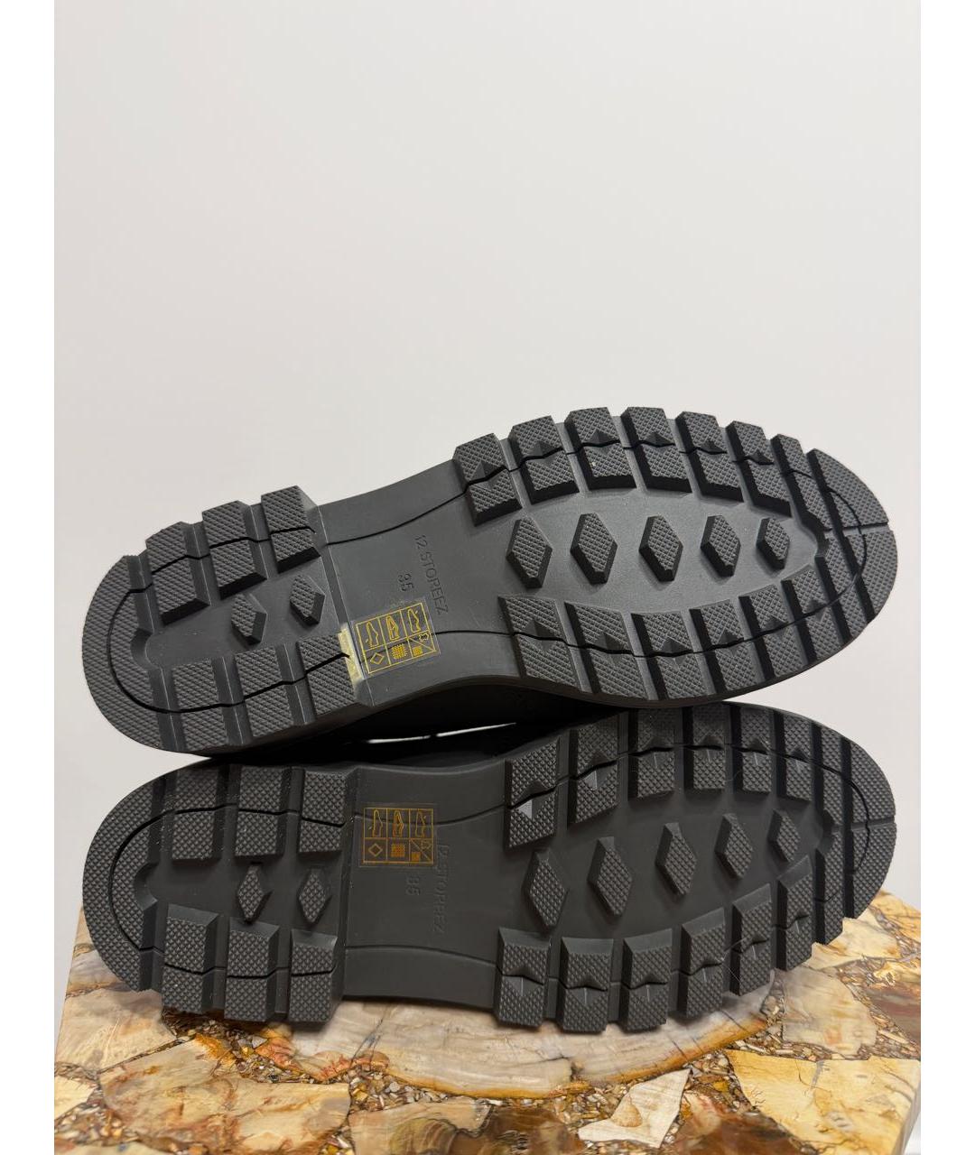 12 STOREEZ Антрацитовые кожаные ботинки, фото 5