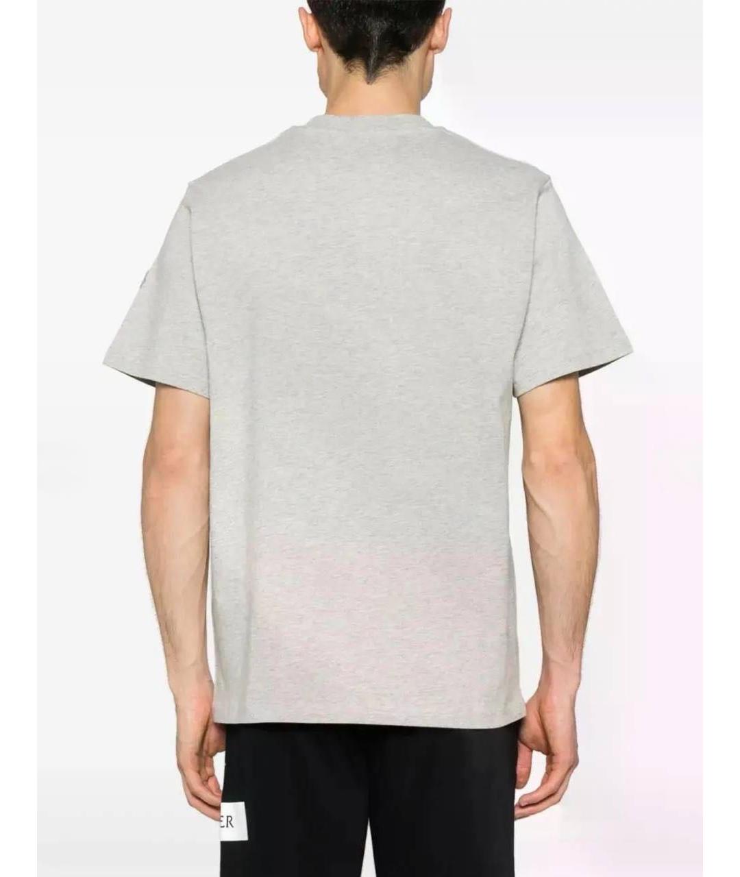 MONCLER Серая хлопковая футболка, фото 3