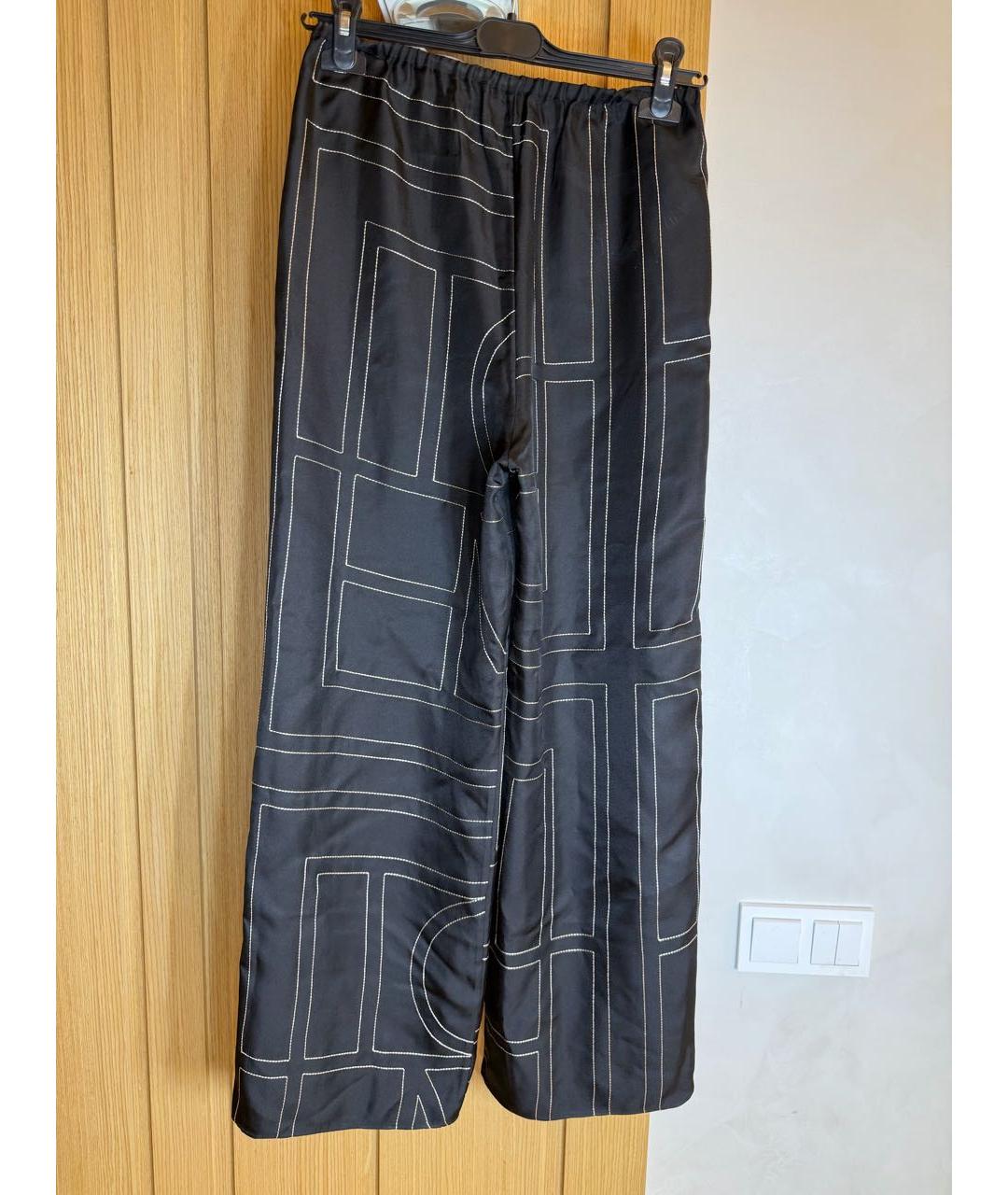 TOTEME Черные шелковые прямые брюки, фото 2