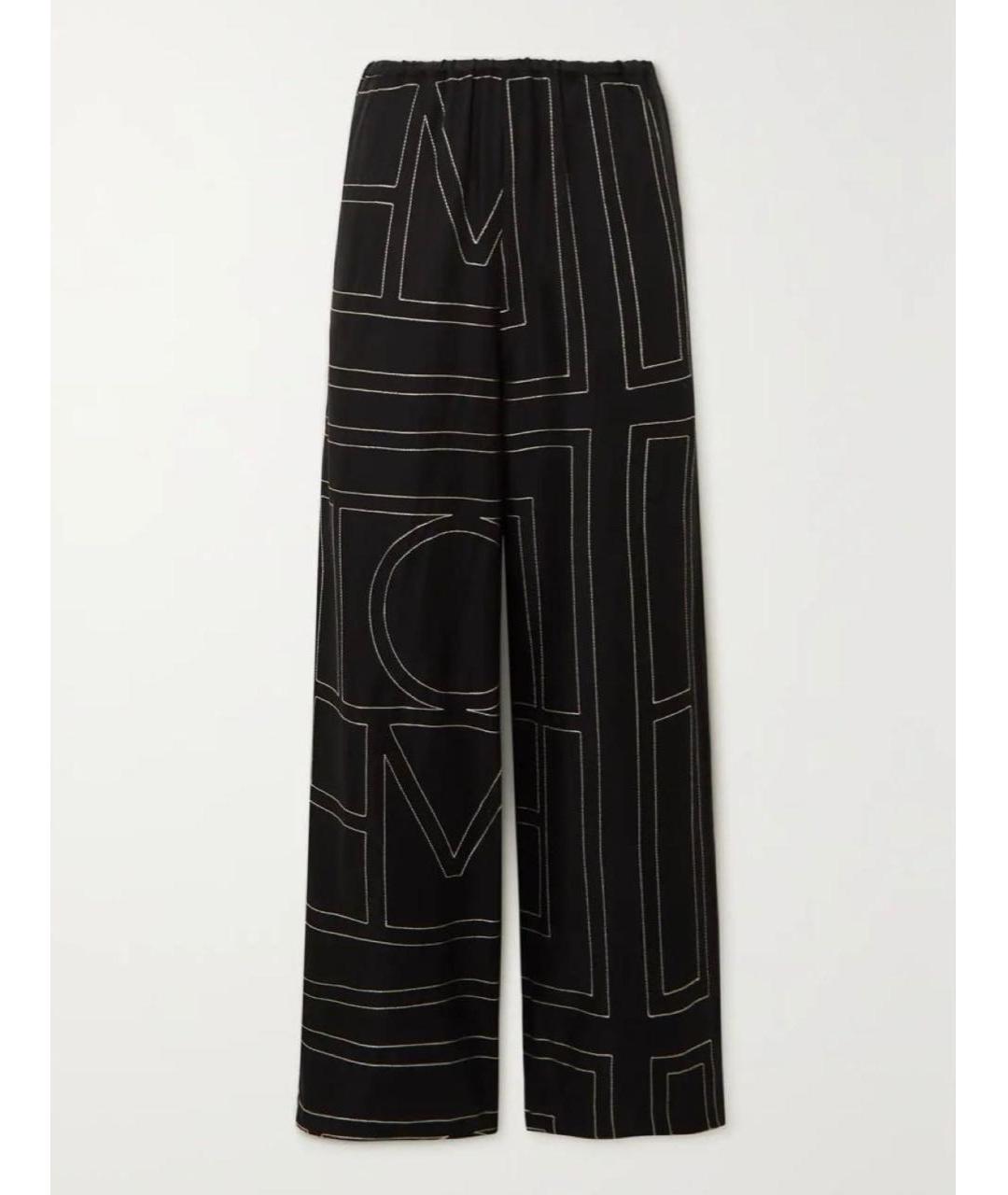 TOTEME Черные шелковые прямые брюки, фото 5