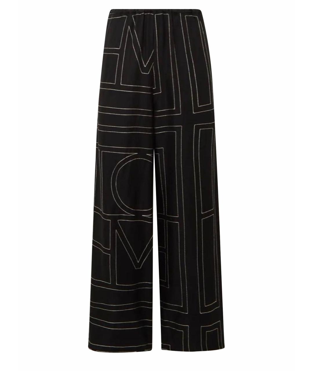 TOTEME Черные шелковые прямые брюки, фото 1