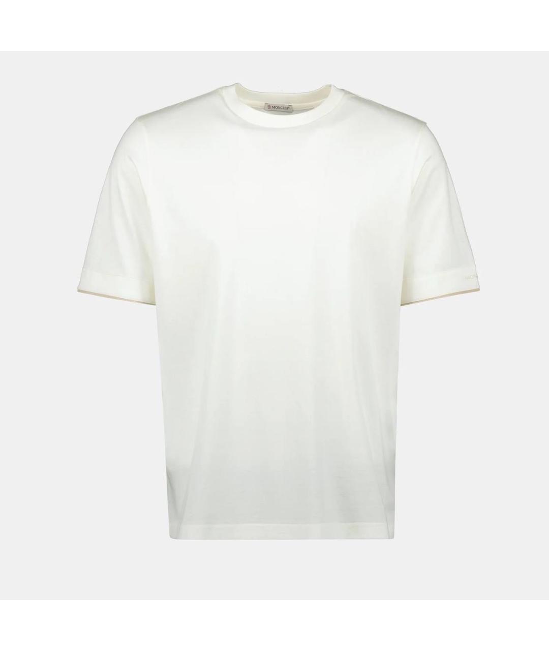 MONCLER Бежевая хлопковая футболка, фото 3