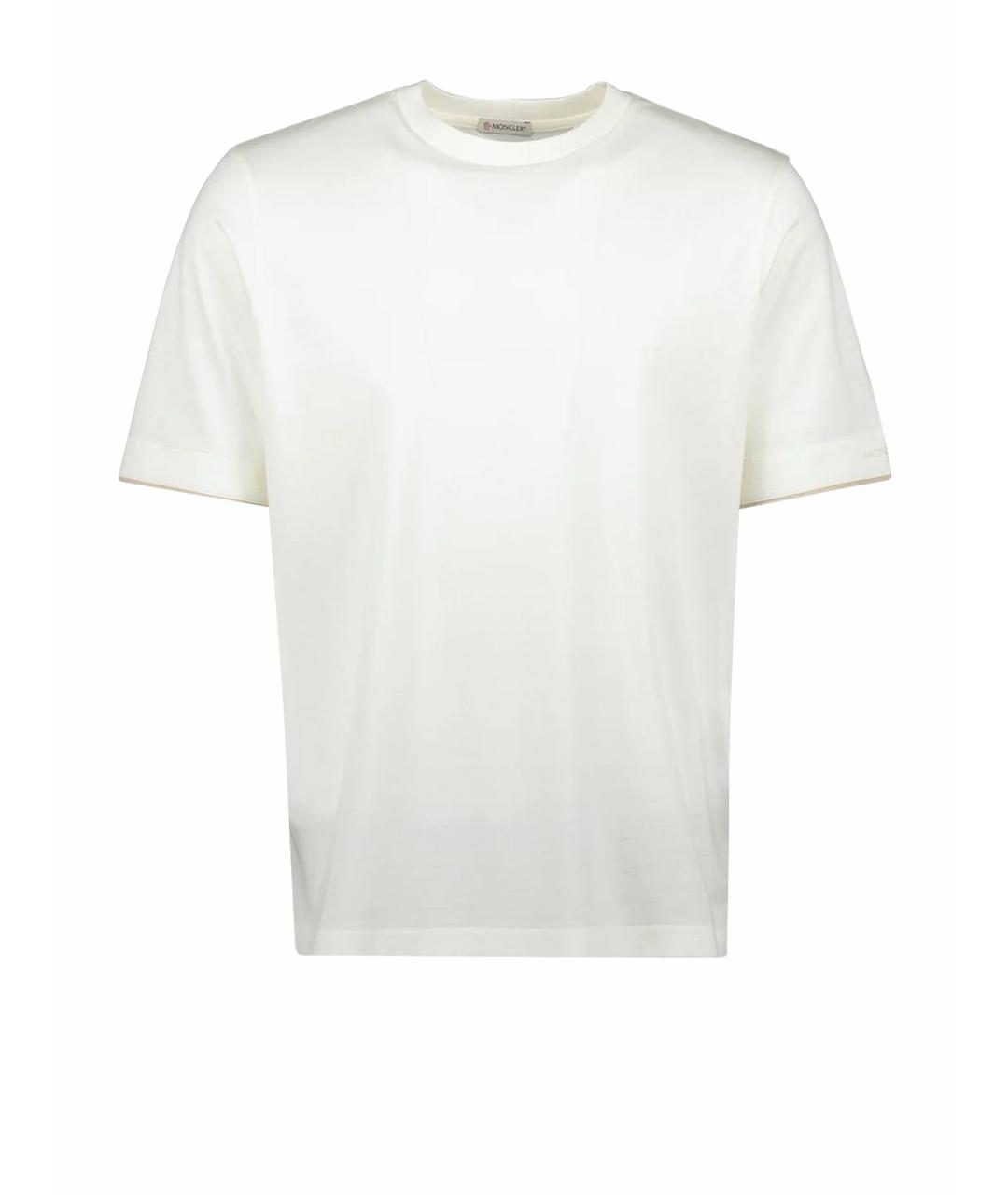 MONCLER Бежевая хлопковая футболка, фото 1