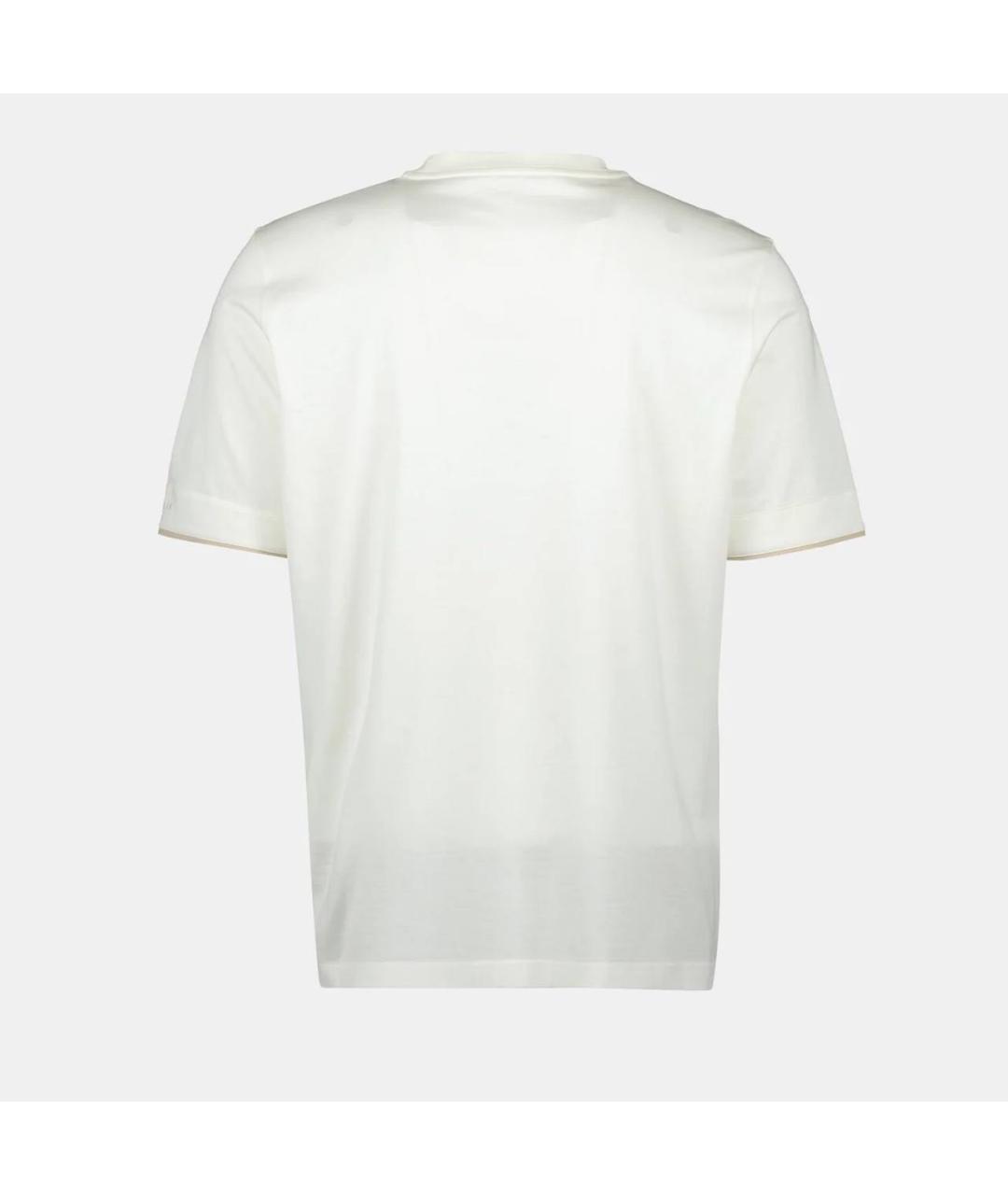 MONCLER Бежевая хлопковая футболка, фото 2