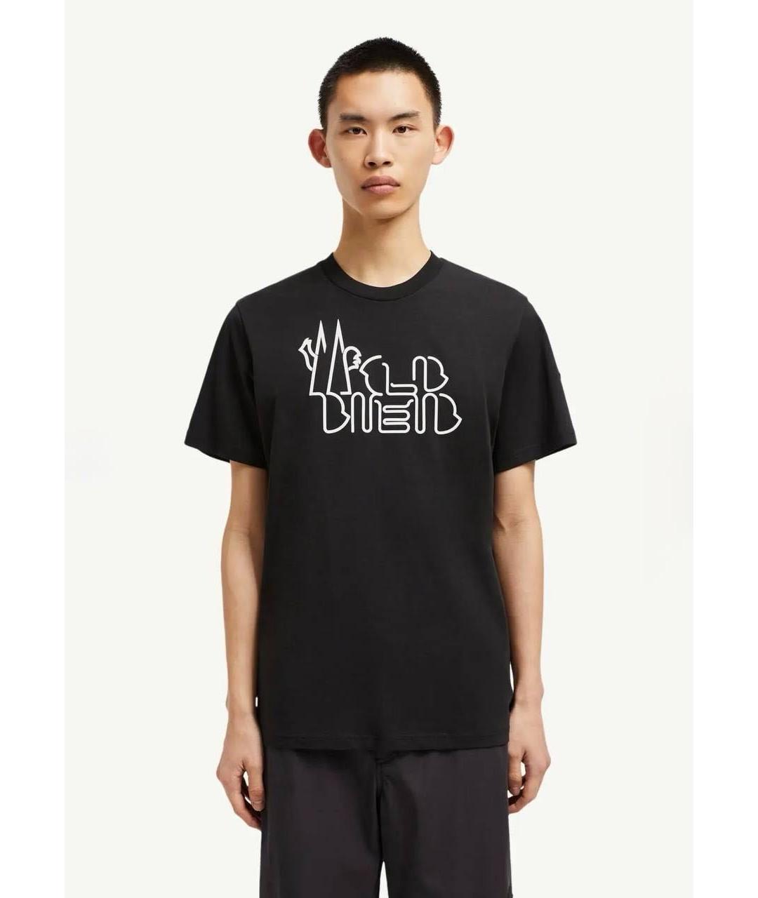 MONCLER Черная хлопковая футболка, фото 3