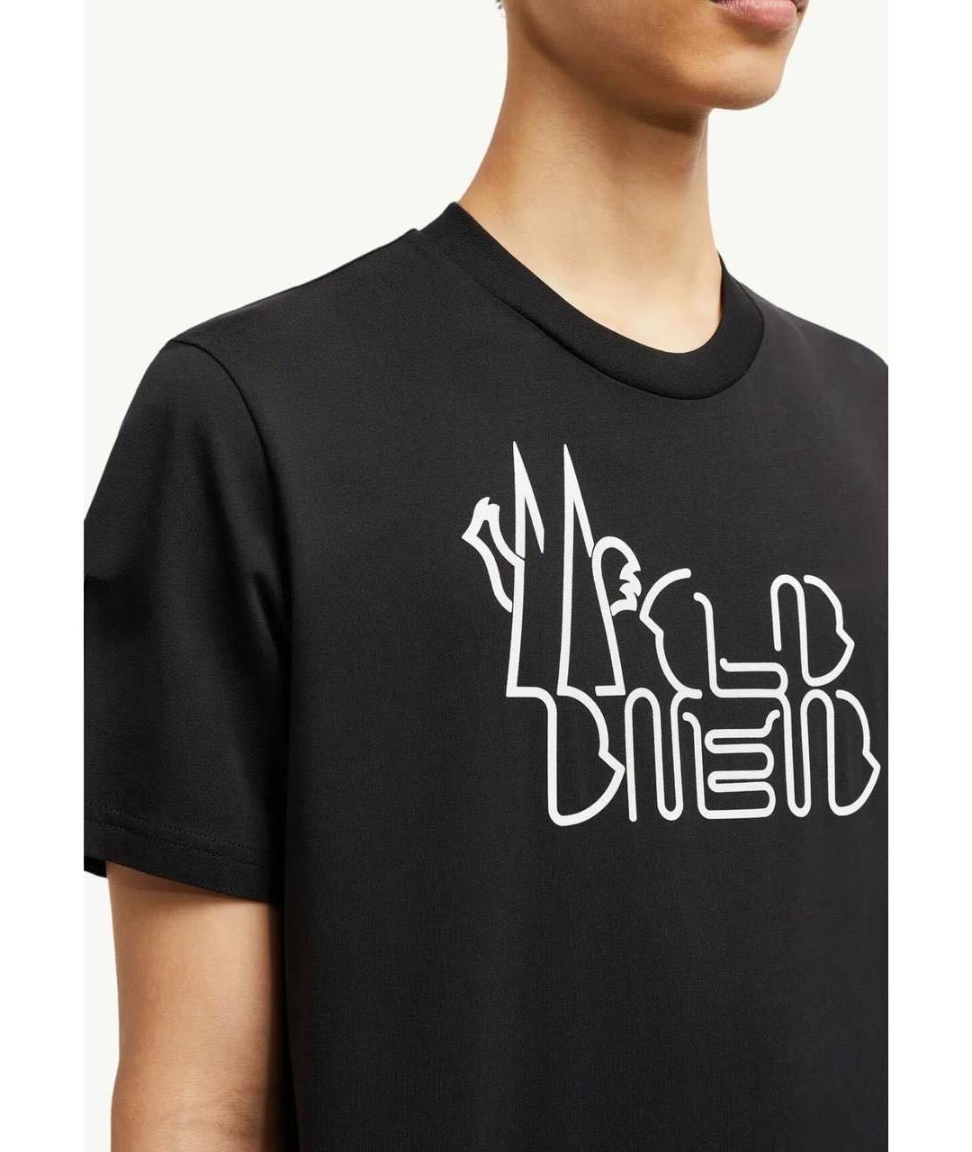 MONCLER Черная хлопковая футболка, фото 4