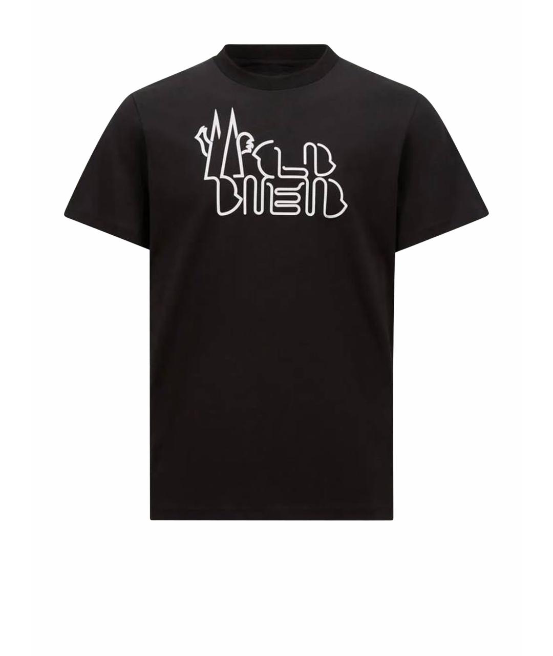 MONCLER Черная хлопковая футболка, фото 1