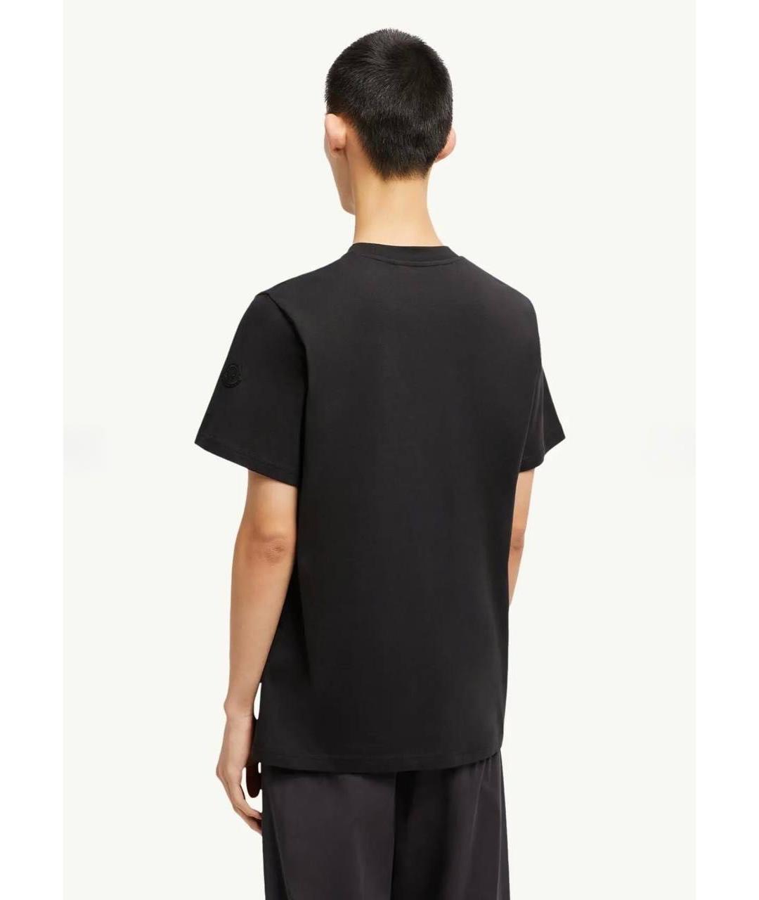 MONCLER Черная хлопковая футболка, фото 5